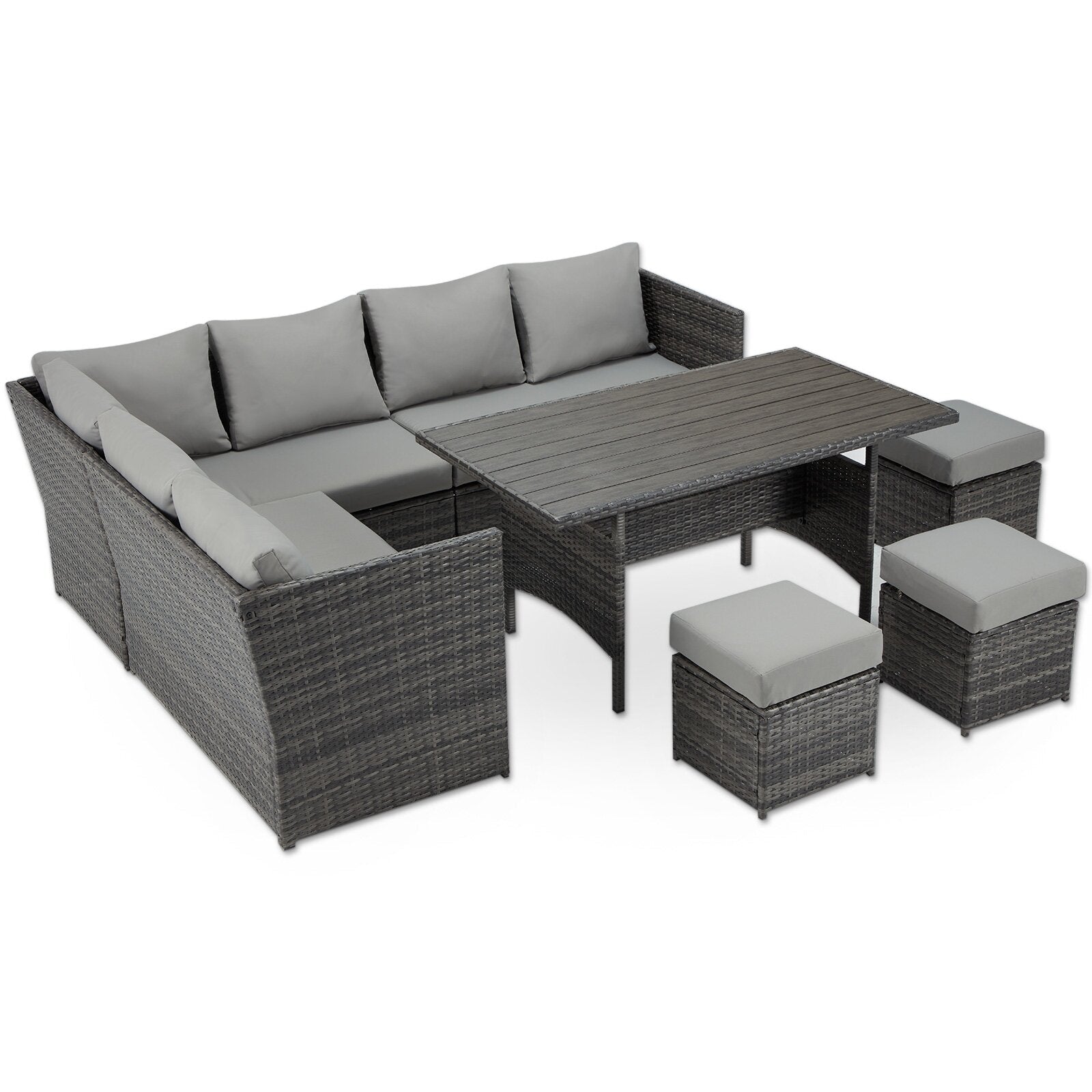 Wicker/Rattan 9 - Person Seating Group with Cushions