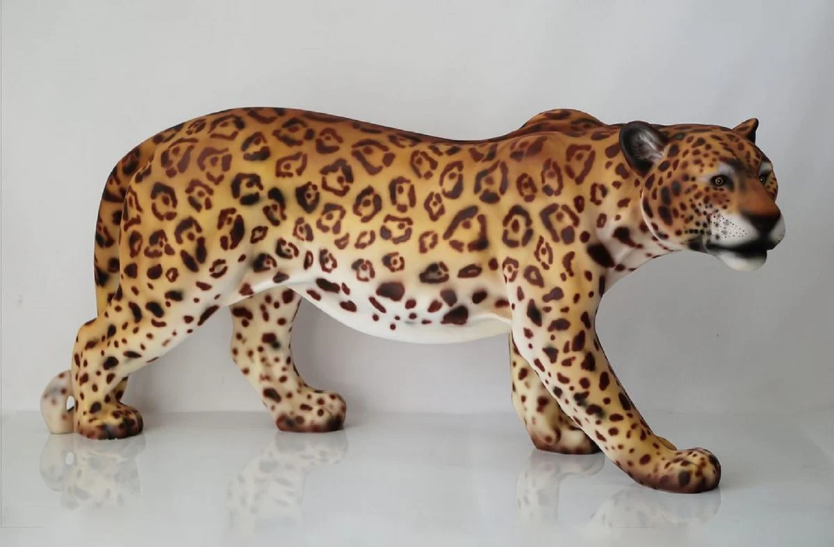 Casa Padrino escultura decorativa XXL leopardo beige / marr¨®n 160 x A. 72 cm