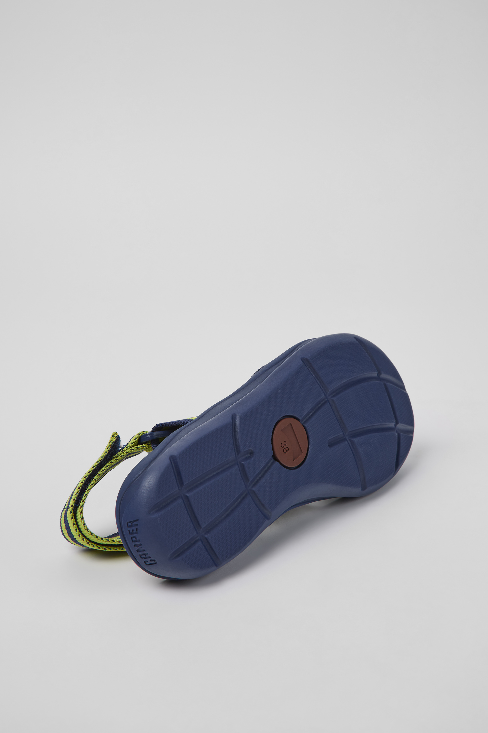 Match - Blue and yellow textile sandals for women