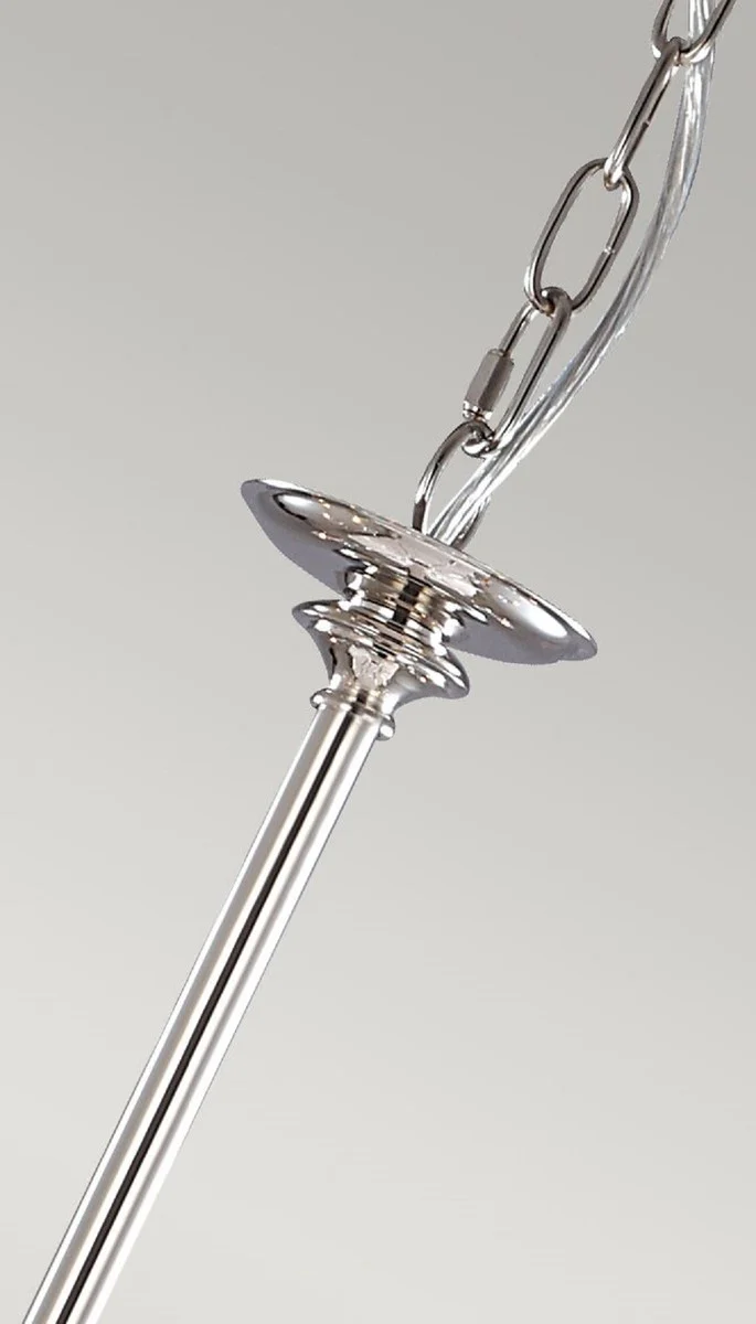 Casa Padrino lámpara de araña de cristal Art Nouveau plata Ø 82 x A. 75 cm - Lámpara de araña de metal redonda - Lámpara de Araña de Salón Barroco y Art Nouveau - Lámparas Barrocos y Art Nouveau