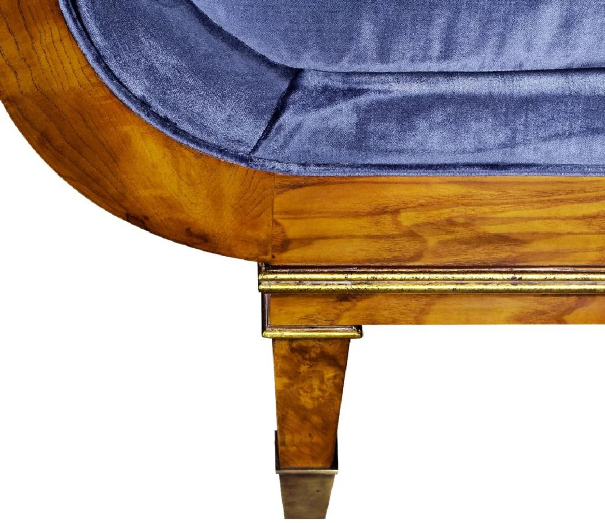 Casa Padrino sof¨¢ de terciopelo Art Nouveau de lujo de 4 plazas azul / marr¨®n claro - Noble sof¨¢ de sal¨®n hecho a mano - Muebles de Sal¨®n Barrocos y Art Nouveau