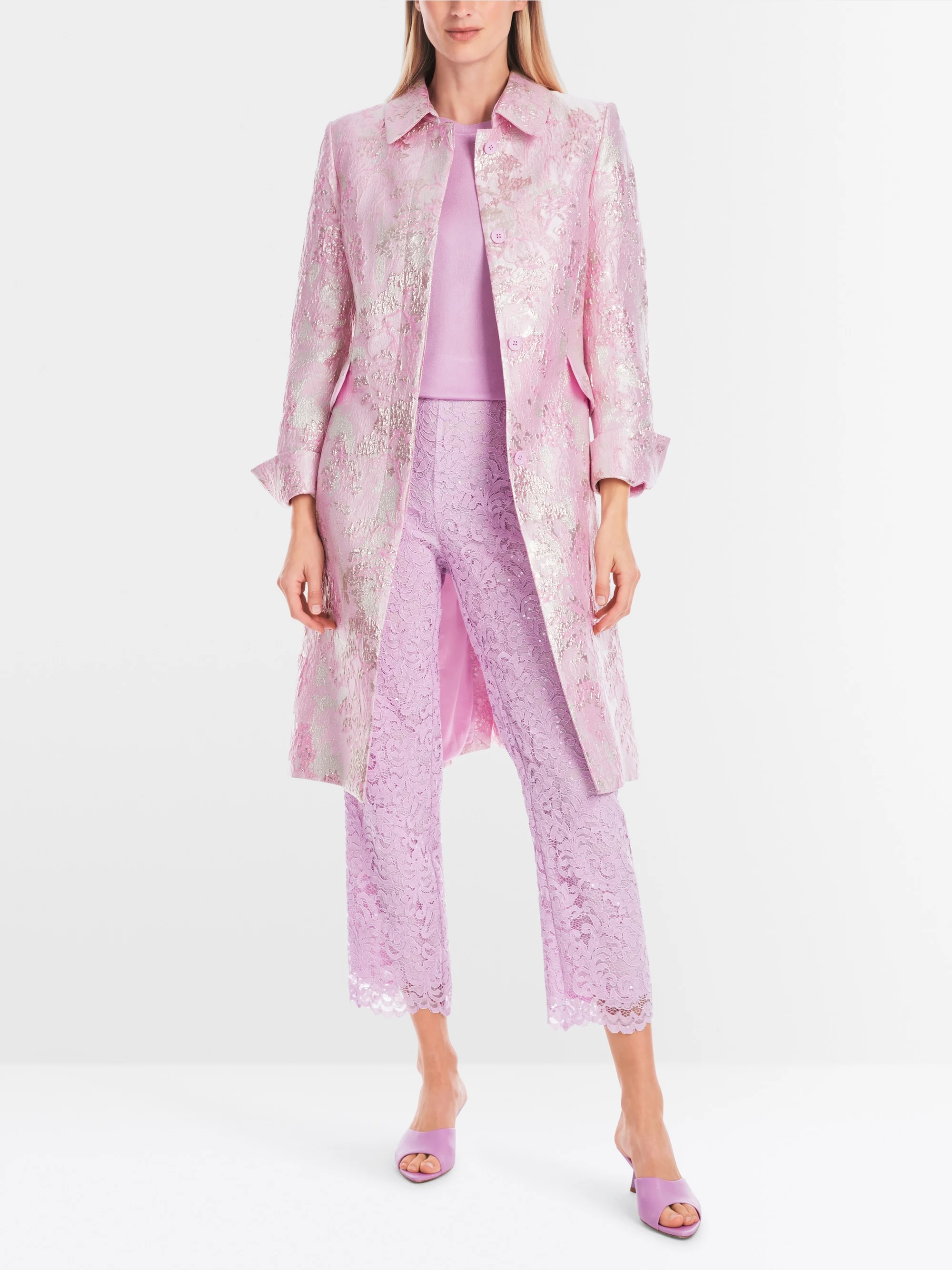 Marc-Cain Short and fitted brocade coat