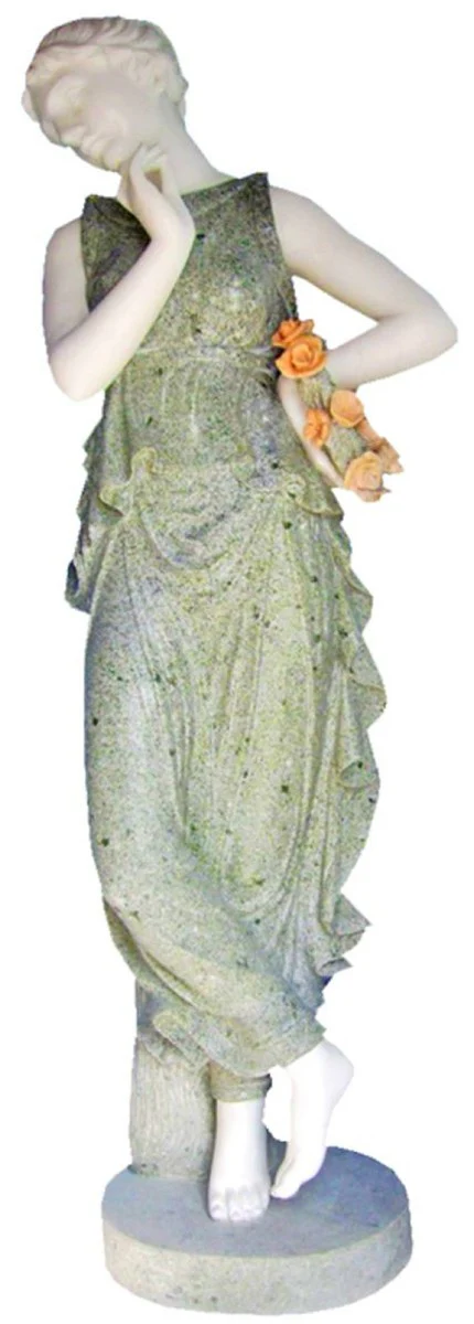 Casa Padrino escultura decorativa de m¨¢rmol Art Nouveau dama verde / blanco / naranja A. 150 cm
