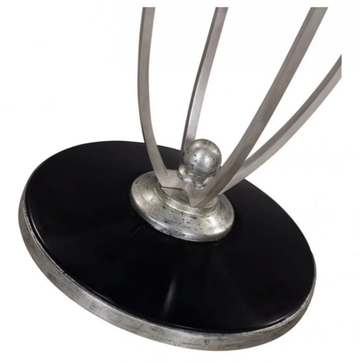 Casa Padrino mesa de bar de lujo plata / negro Ø 60 x H. 70 cm - Mesa de Bar Redonda