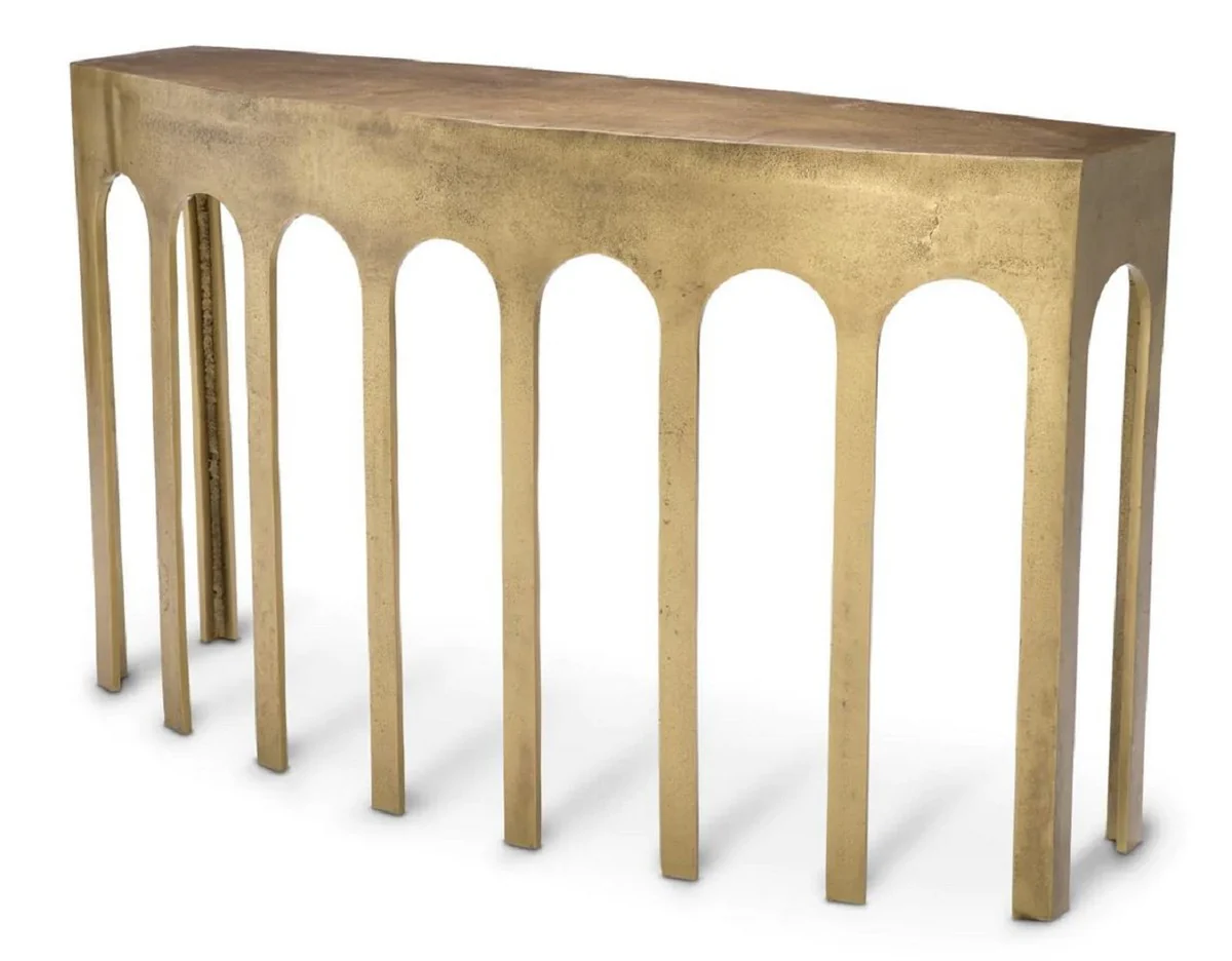 Casa Padrino consola de lujo lat¨®n vintage 132 x 37,5 x A. 79 cm - Mesa consola rectangular de aluminio - Muebles de sal¨®n - Muebles de aluminio - Muebles de lujo - Calidad de lujo