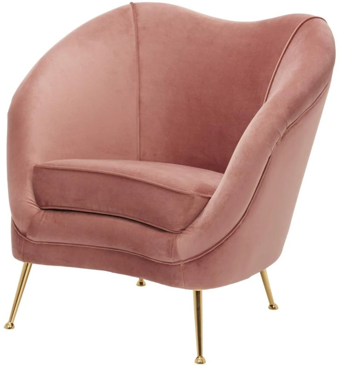 Casa Padrino sillón de salón de lujo rosado / latón 85 x 77 x H. 80 cm - Colección de Lujo