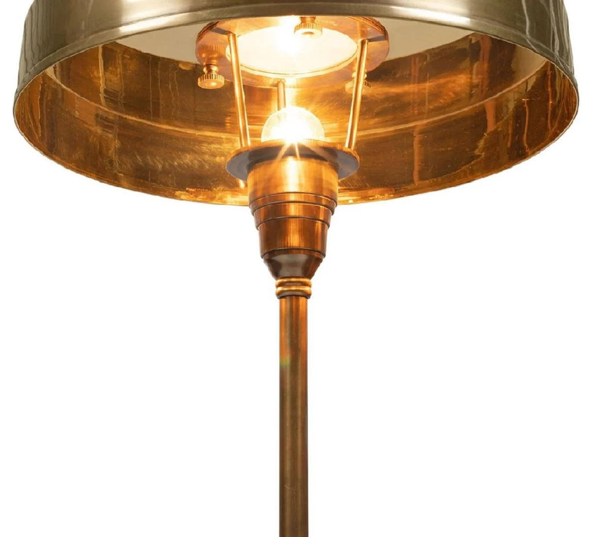 Casa Padrino lámpara de mesa Art Deco de lujo latón antiguo Ø 38 x A. 53 cm - Lámpara de escritorio redonda de latón - Luces de lujo - Interior de lujo