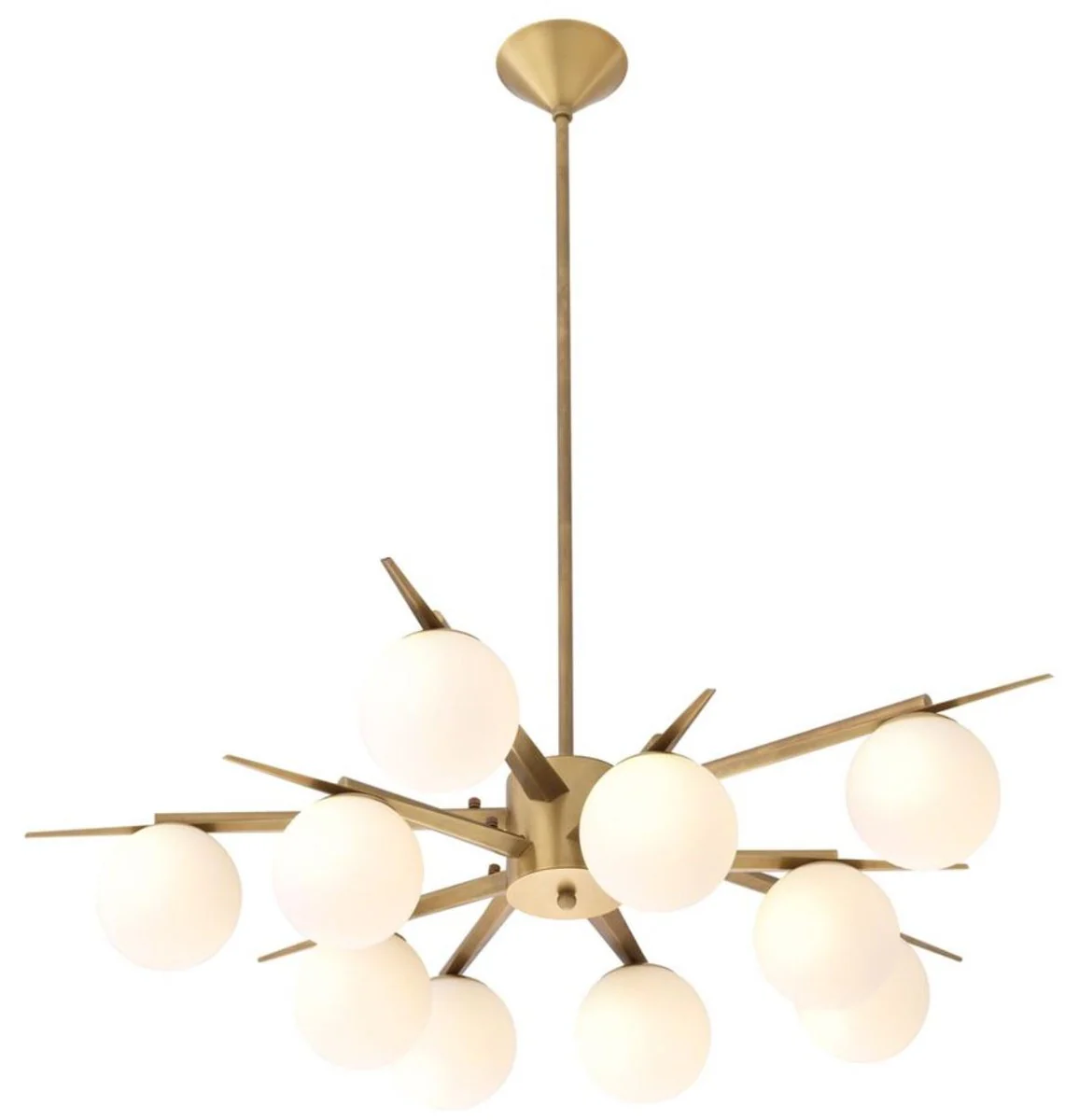 Casa Padrino araña de lujo latón antiguo / blanco Ø 90 x H. 20 cm - Muebles de Lujo