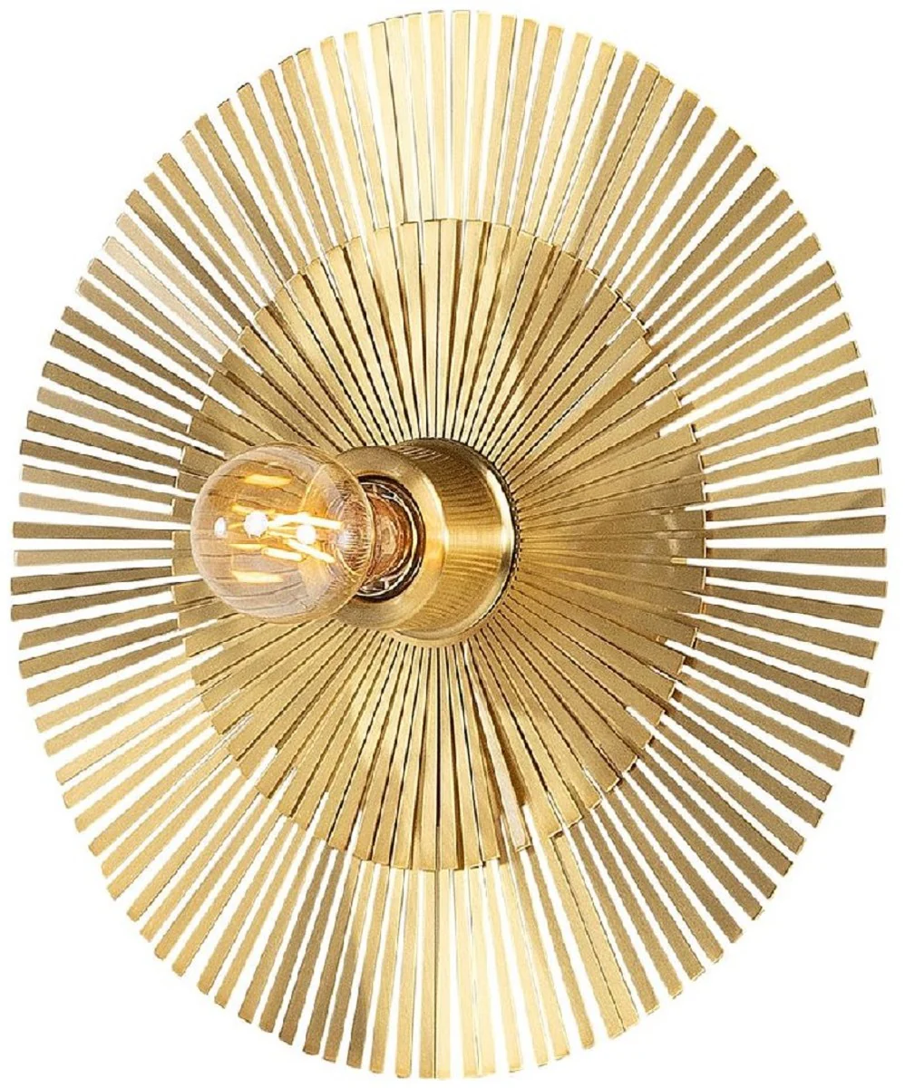 Casa Padrino lámpara de pared de lujo Ø 36 cm - Lámpara de pared redonda de latón - Lámpara de Pared para Hotel y Restaurante - Colección de Lujo