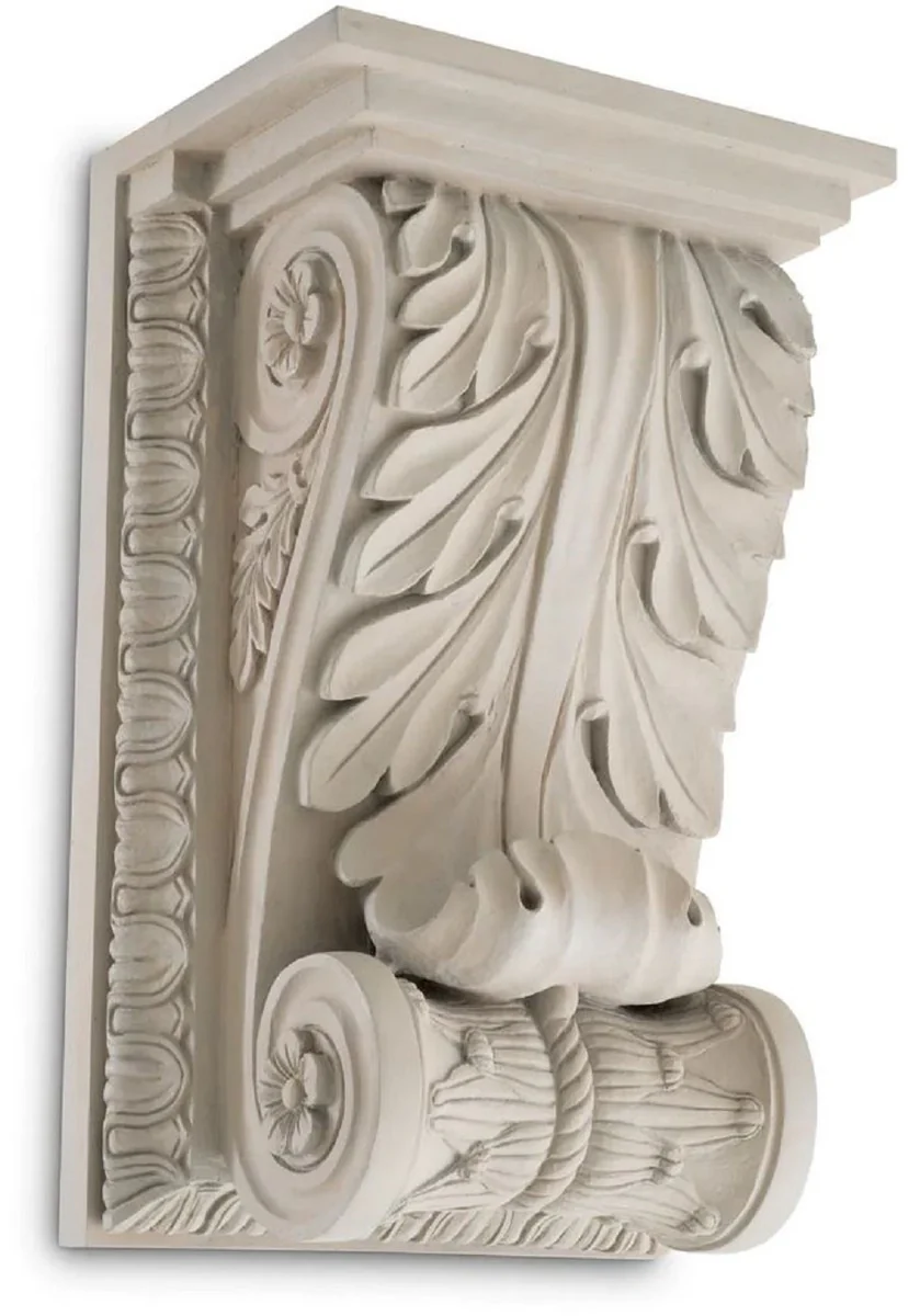 Casa Padrino consola de pared barroco de lujo color arena 51 x 36 x A. 84 cm - Magn¨ªfica consola de decoraci¨®n de pared en estilo barroco - Decoraci¨®n de pared barroco - Muebles barrocos