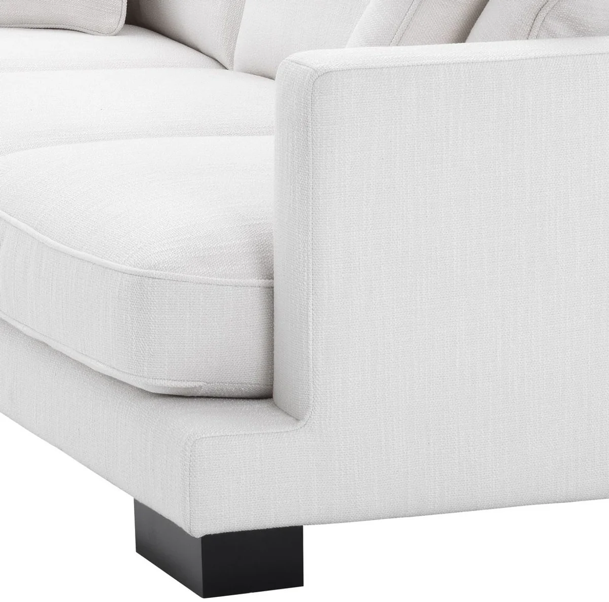 Casa Padrino sof¨¢ de sala de estar de lujo con cojines blanco / negro 284 x 110 x H. 85 cm - Muebles de Sala de Estar - Colecci¨®n de Lujo