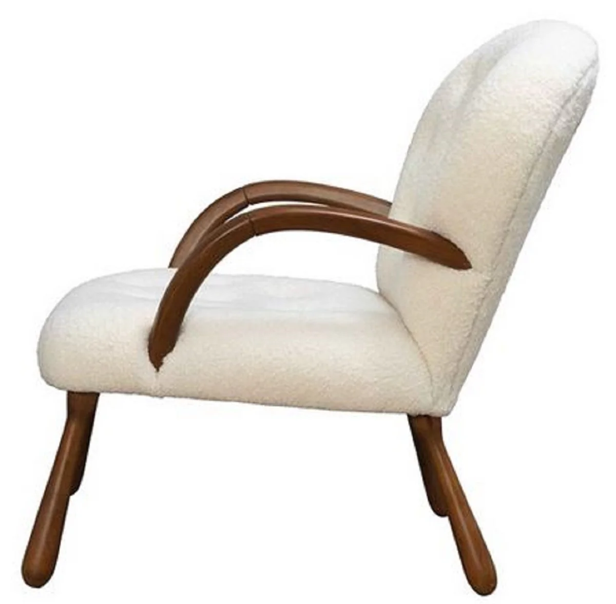 Casa Padrino sill¨®n de lujo blanco / marr¨®n oscuro 65 x 85 x A. 90 cm - Sill¨®n de sal¨®n - Sill¨®n de hotel - Muebles de sal¨®n - Muebles de hotel - Muebles de lujo - Interiores de lujo