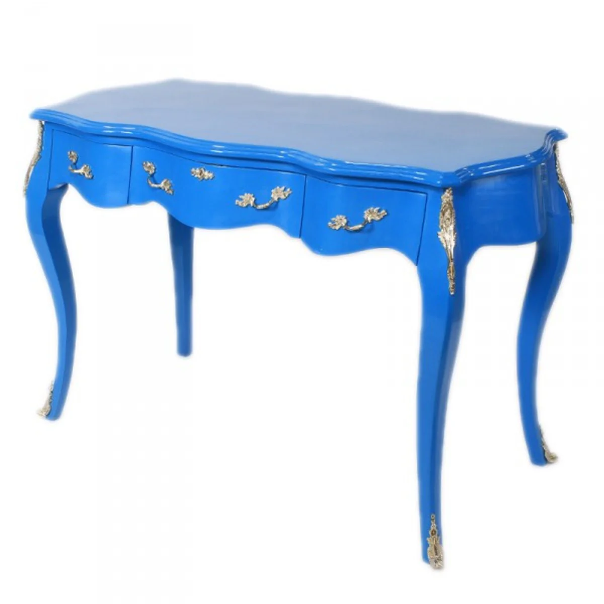 Casa Padrino Baroque Desk Secretary / Console Blue 120 x 60 x H80 cm - luxury furniture