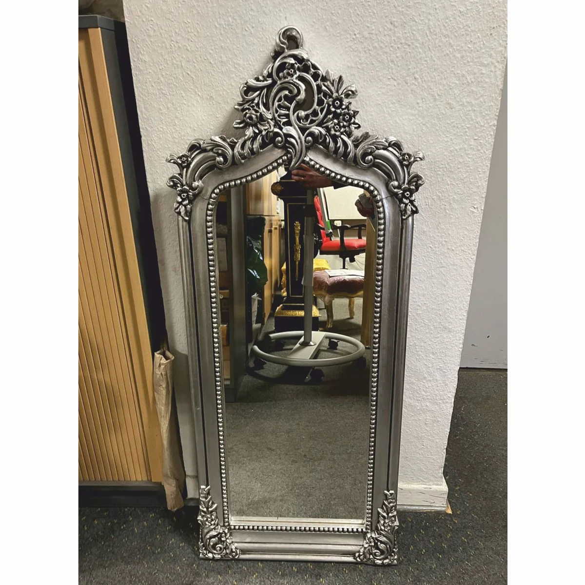 Casa Padrino espejo barroco plata A. 115 cm - Magn¨ªfico mueble barroco