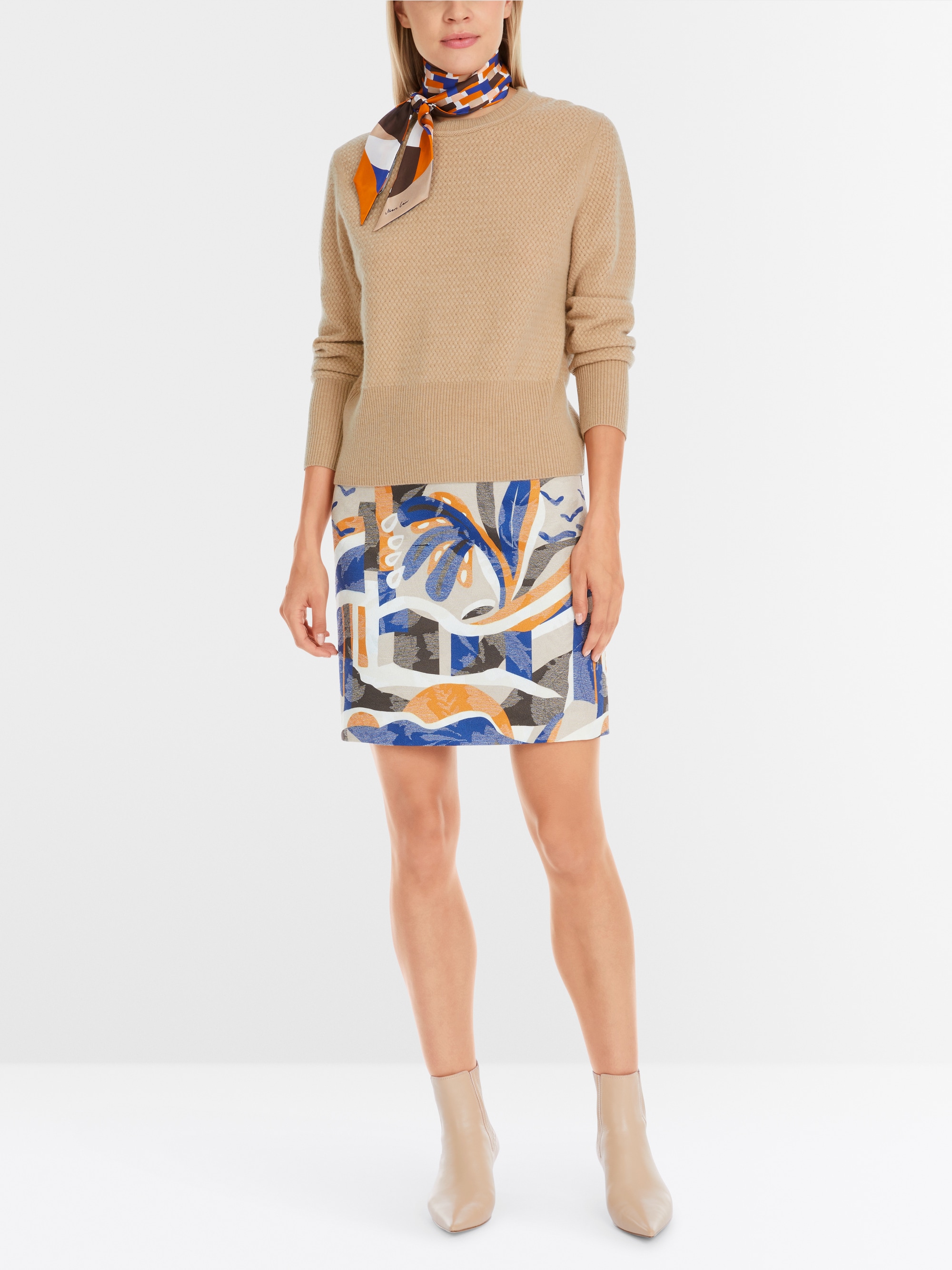 Marc-Cain Cashmere sweater with fine cable pattern