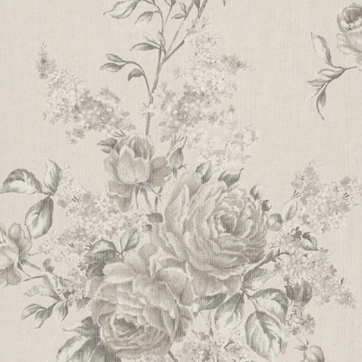 Casa Padrino papel tapiz textil barroco crema / gris / beige 10,05 x 0,53 m - Papel Pintado con Motivo Florales