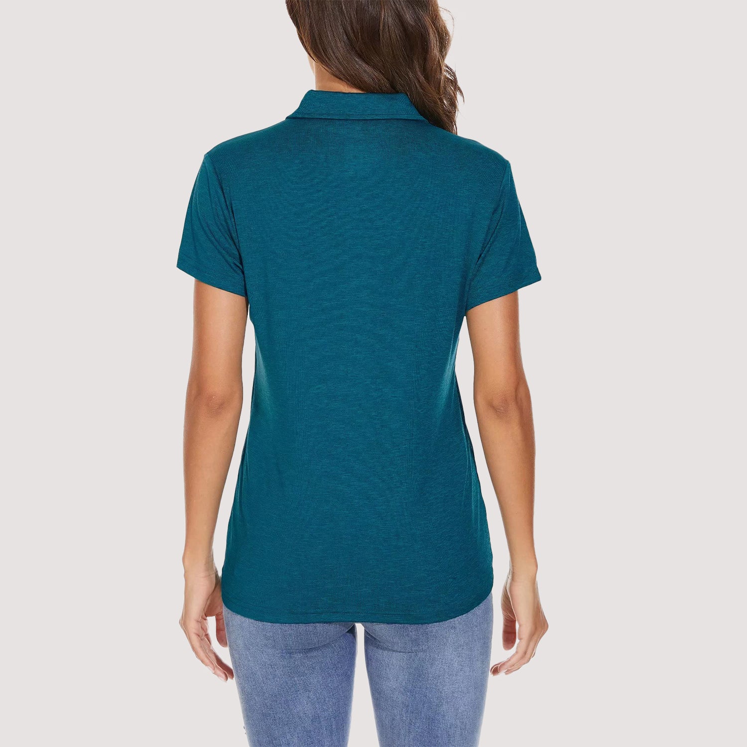 Women's Polo T-Shirts 4-Button Moisture Wicking Athletic Tee Shirts