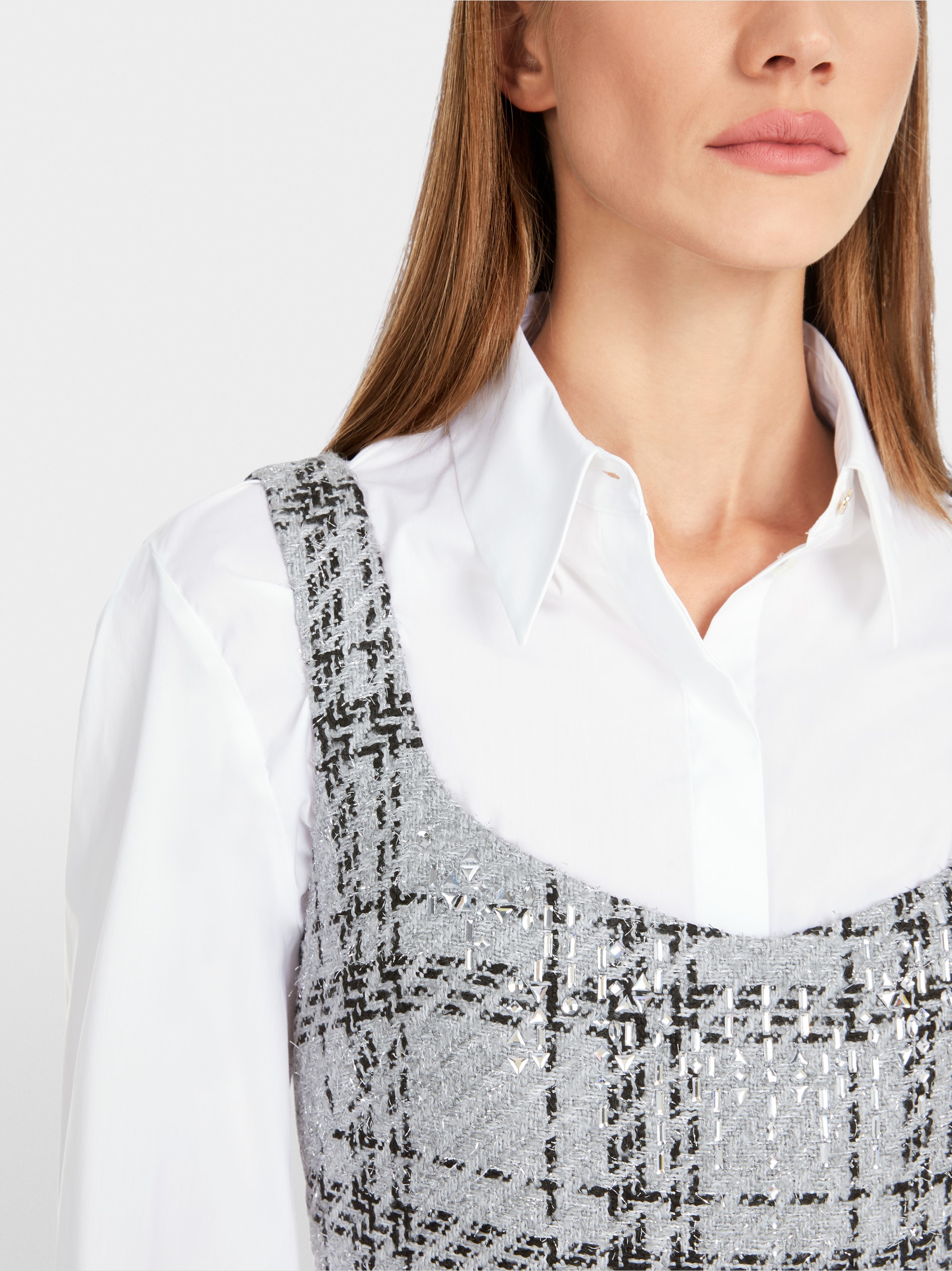 Marc-Cain Sleeveless check dress with lurex