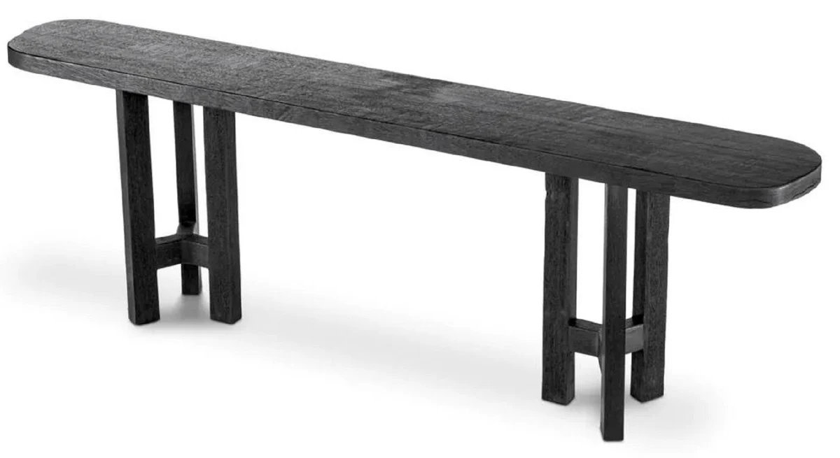 Casa Padrino consola de lujo negro antiguo 230 x 35 x A. 74,5 cm - Mesa consola rectangular de madera maciza - Muebles de madera maciza - Muebles de lujo - Calidad de lujo
