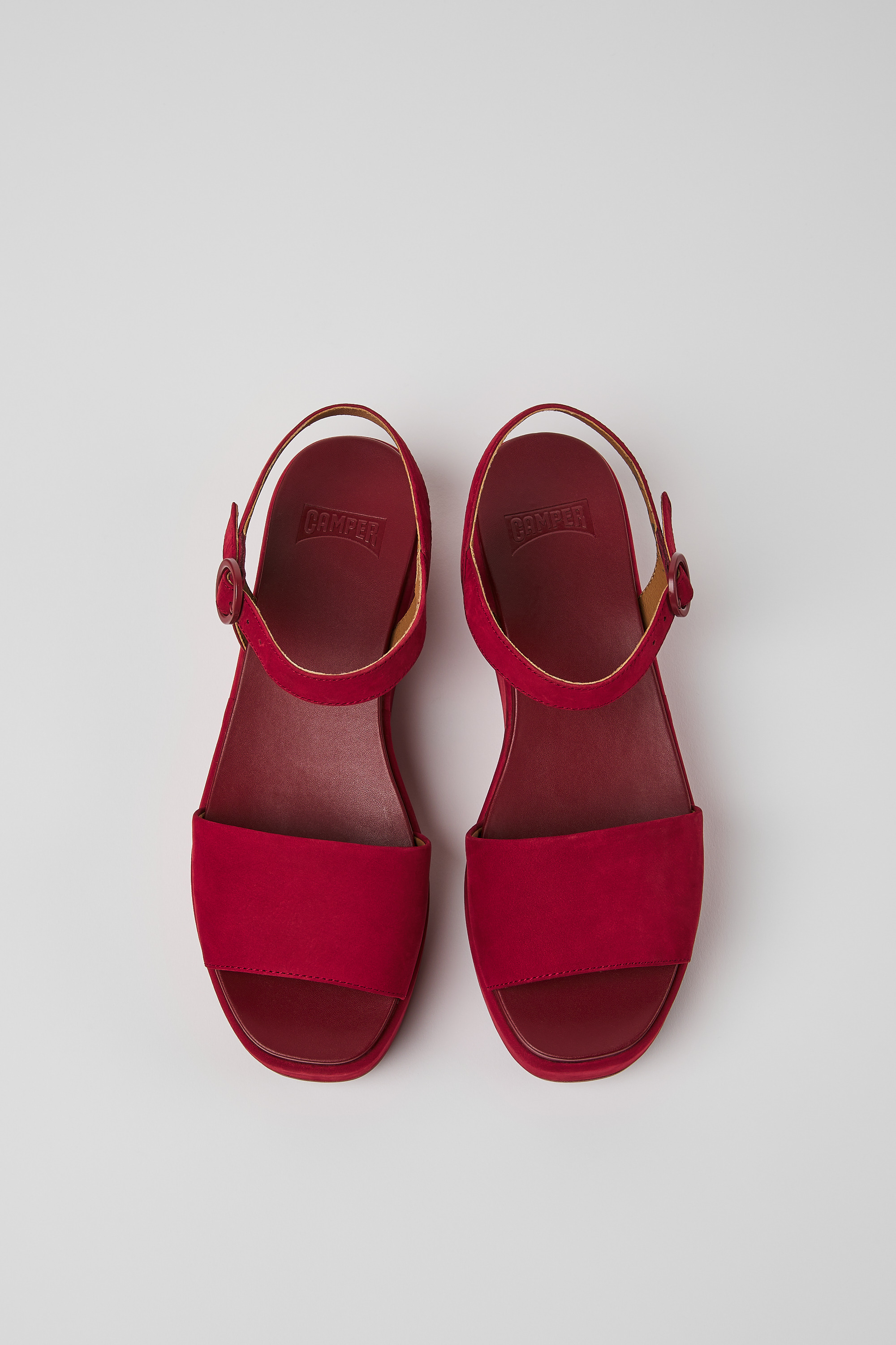 Misia - Burgundy nubuck sandals for women