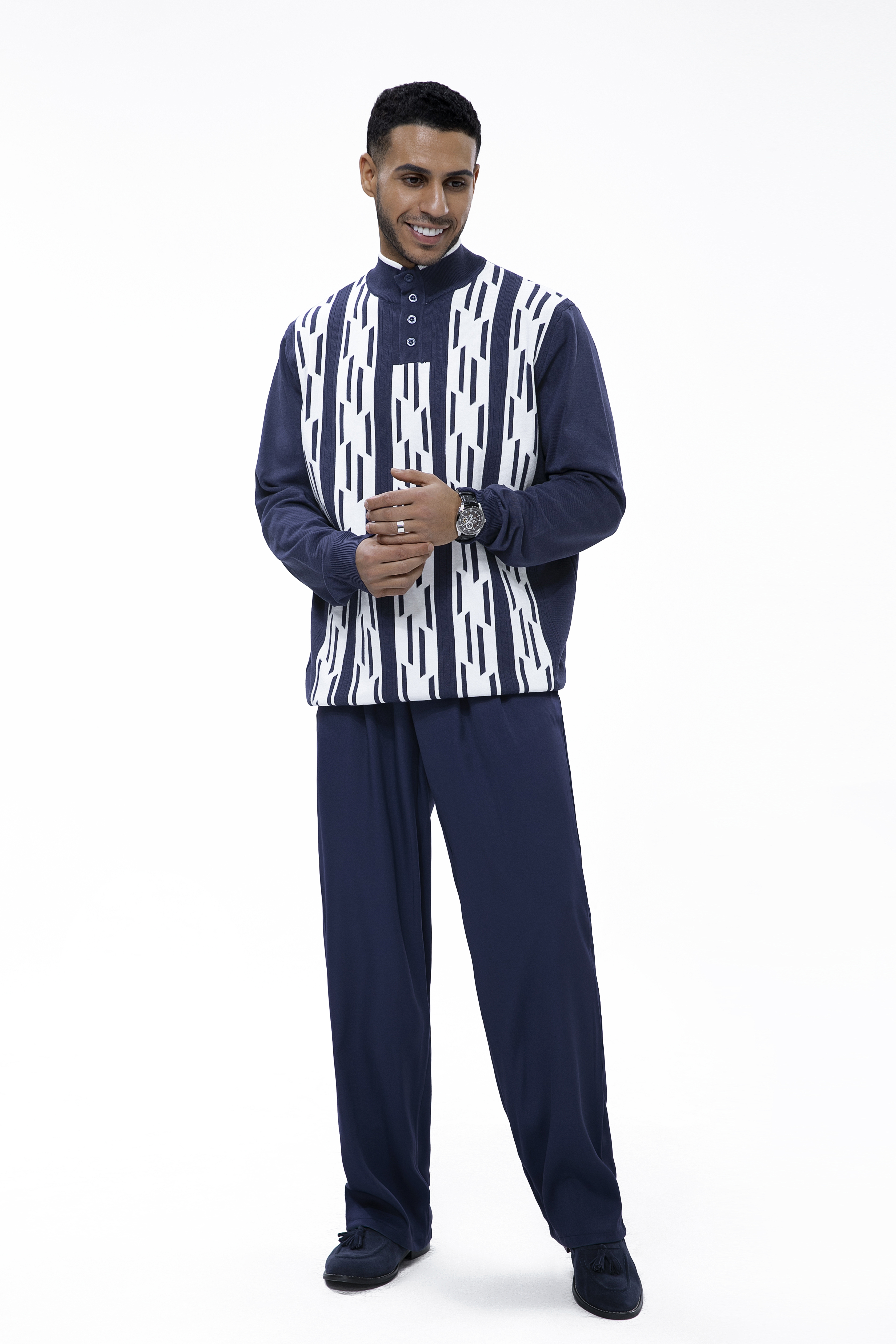 Suitmens Knitted Walking Suit Long Sleeve Suit 34