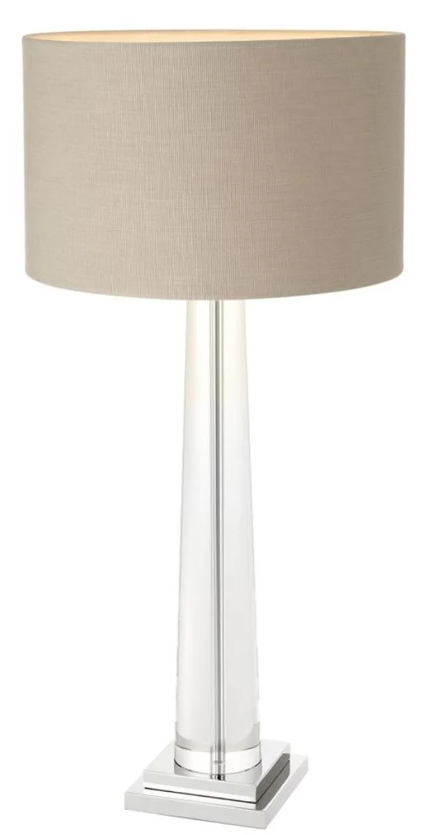 Casa Padrino l¨¢mpara de mesa de cristal de lujo con pantalla gris - muebles del hotel