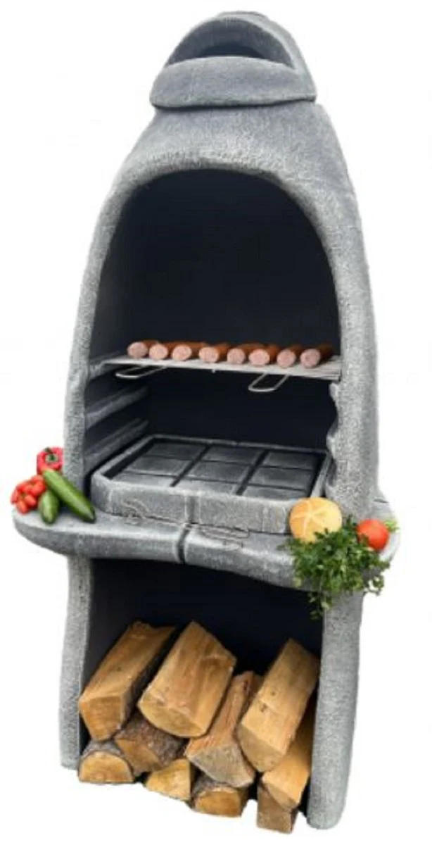 Casa Padrino barbacoa de jard¨ªn de hormig¨®n de lujo gris 156 x 61 x A. 223 cm
