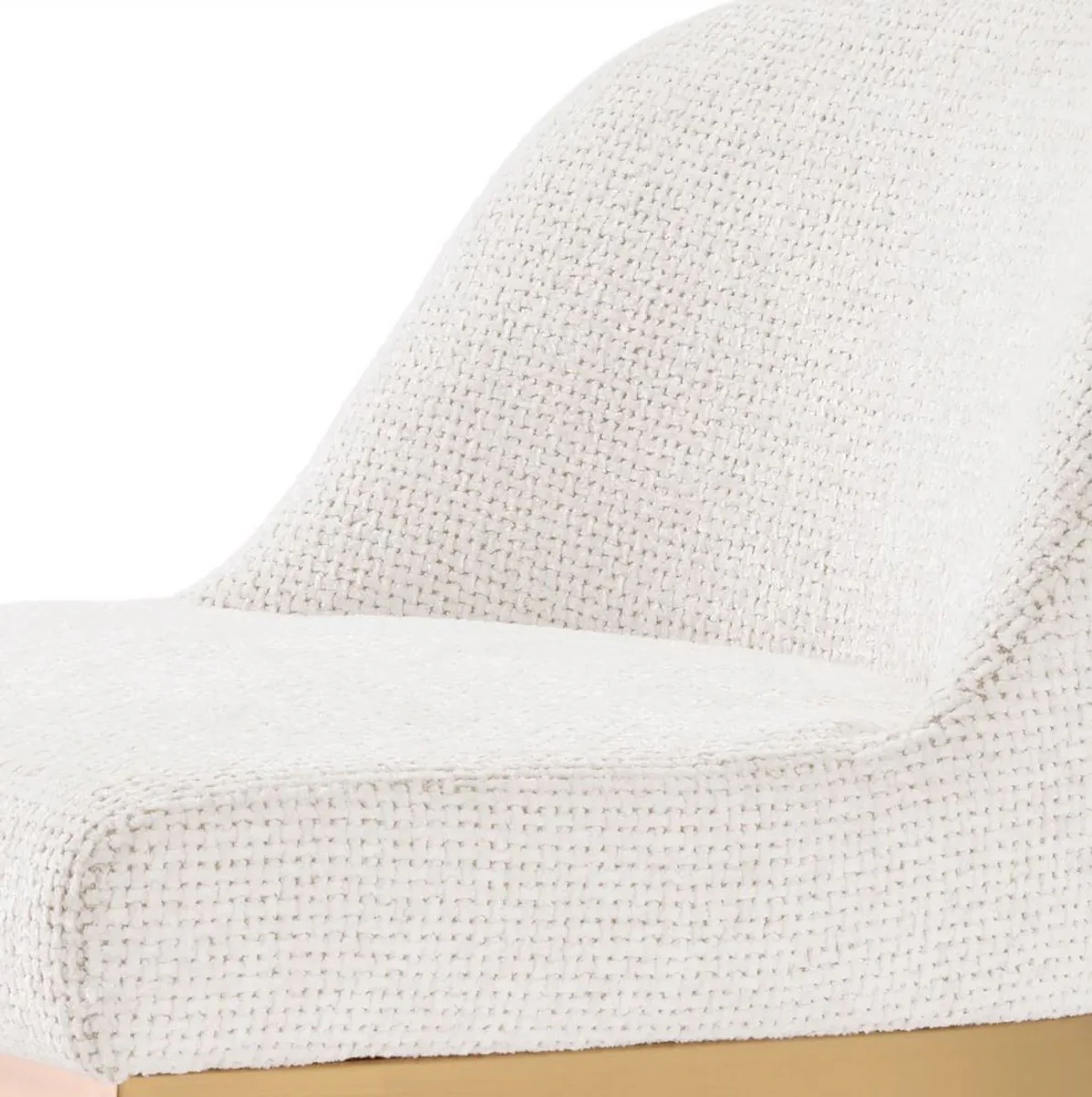 Casa Padrino silla de bar de lujo crema blanco / lat¨®n 53 x 51 x A. 93 cm - Taburete de bar tapizado de acero inoxidable - Muebles de bar - Muebles de lujo - Calidad de lujo