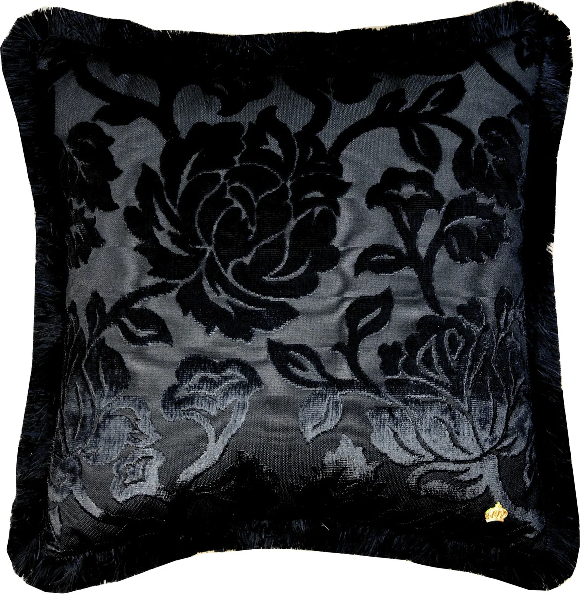 Almohada de lujo Pomp??s de Casa Padrino de Harald Gl??ckler Elegance Collection patr¨®n barroco negro / negro 50 x 50 cm - almohada de lujo