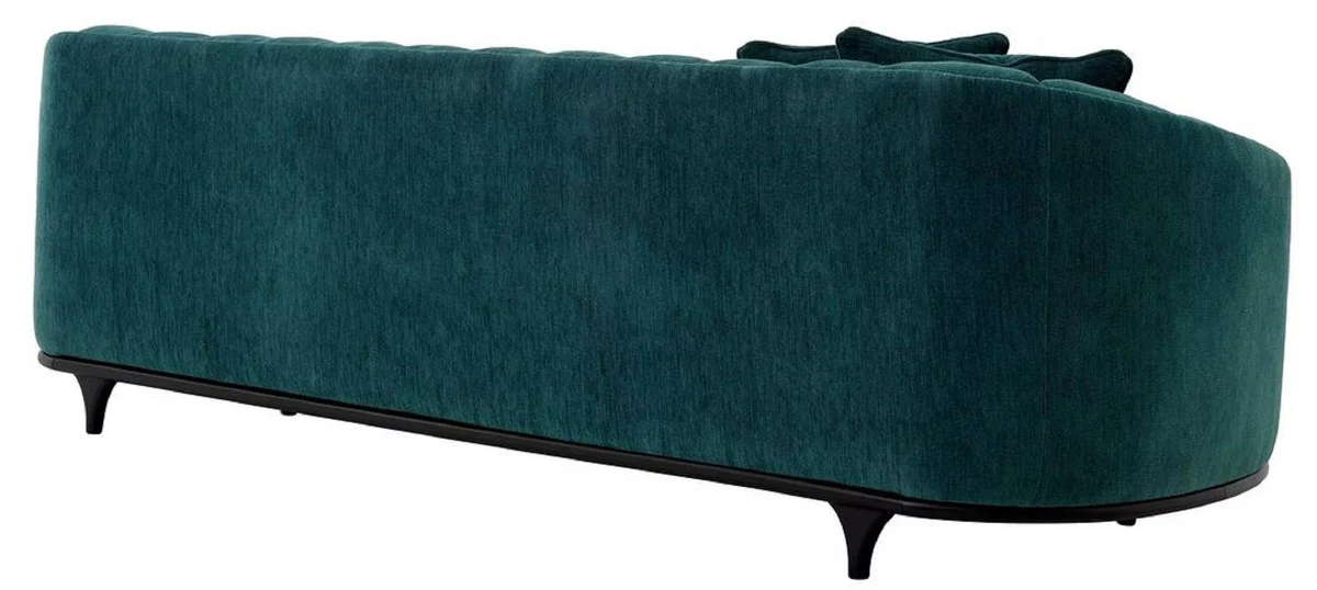 Casa Padrino sof¨¢ de lujo verde / negro 240 x 96 x A. 74,5 cm - Sof¨¢ de sal¨®n con 2 cojines - Muebles de sal¨®n - Muebles de lujo - Interior de sal¨®n - Interior de lujo - Calidad de lujo