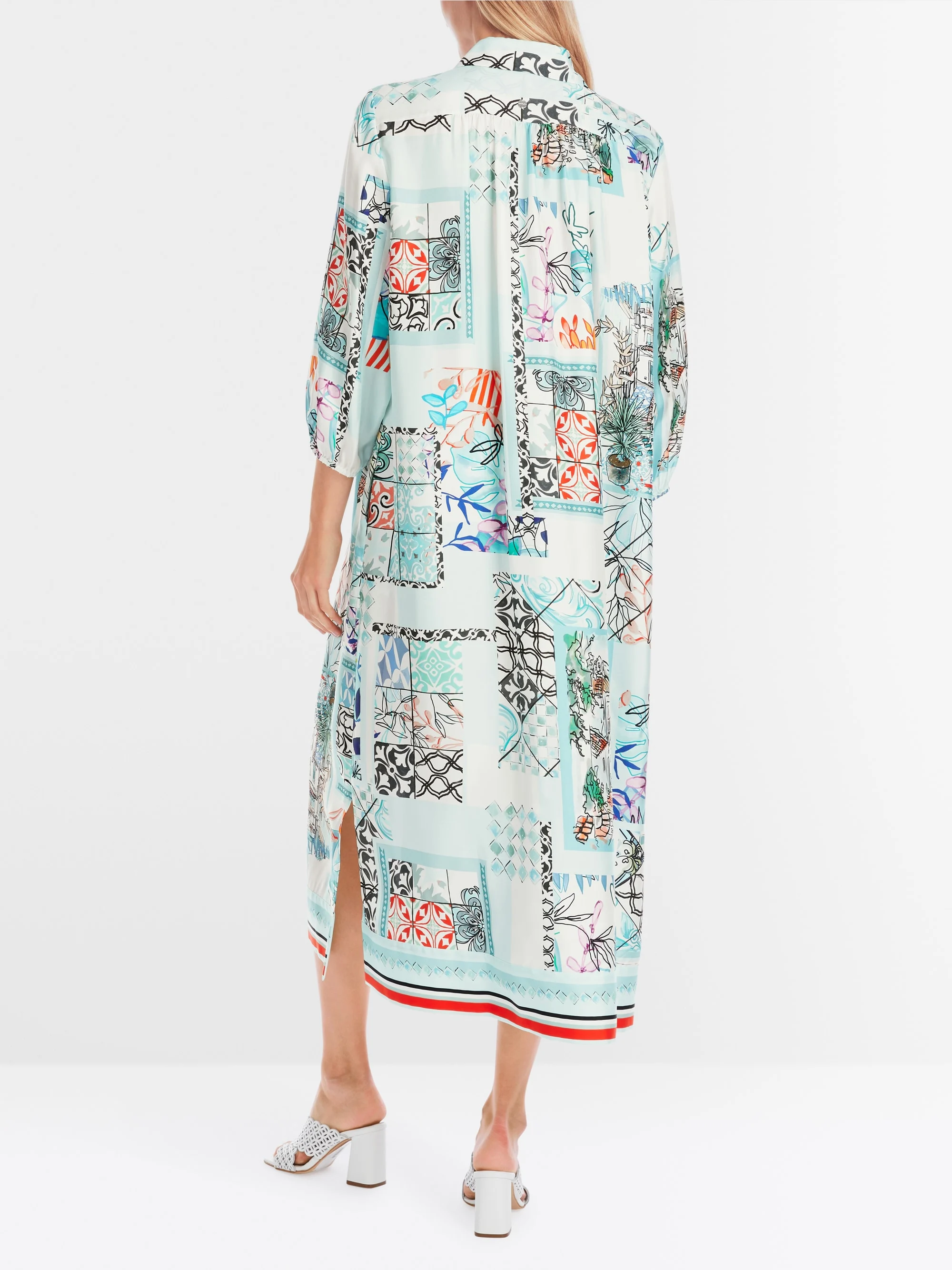Marc-Cain Shirt dress in printed silk