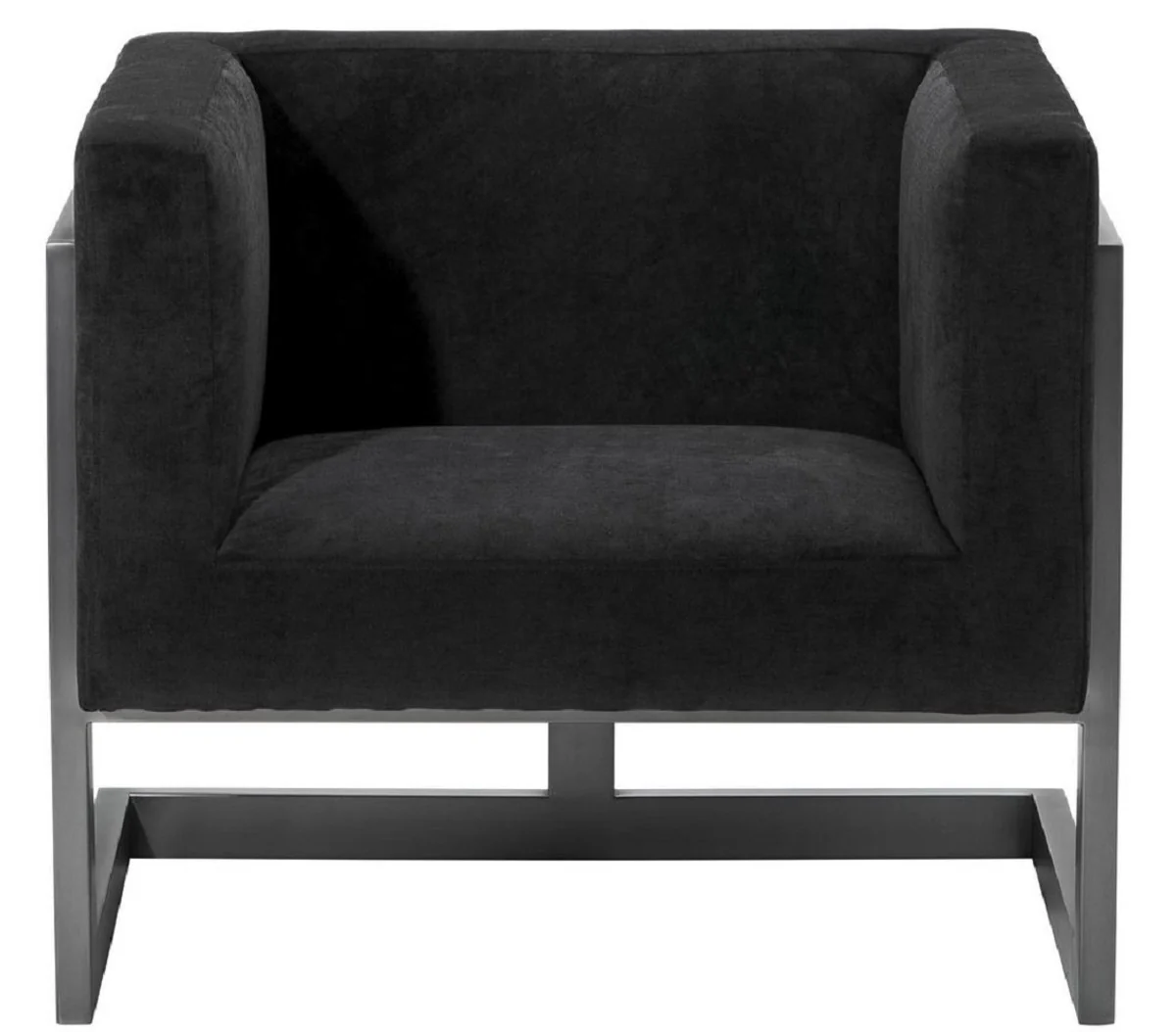 Casa Padrino sill¨®n de club de lujo de terciopelo negro / bronce 86 x 70 x H. 74 cm - Calidad de Lujo