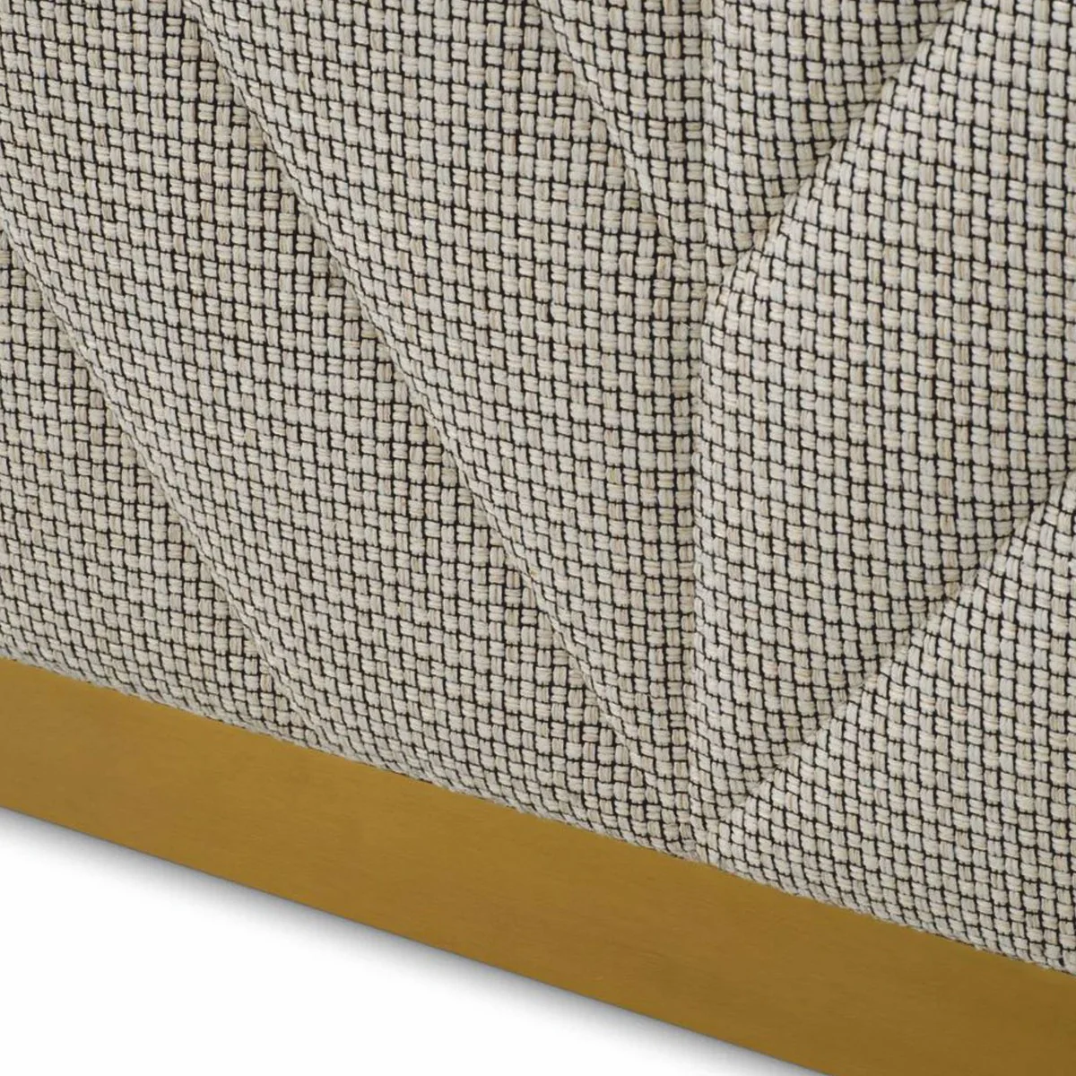 Casa Padrino barra de bar de lujo con tapa de vidrio crema blanco / negro / lat¨®n 140 cm - Muebles de bar