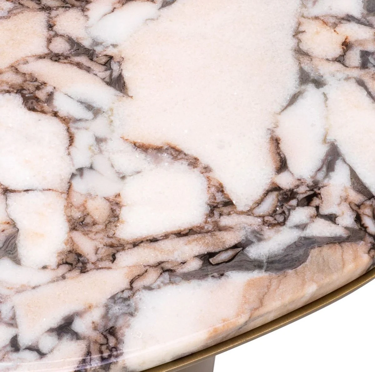 Casa Padrino mesa auxiliar de lujo multicolor / lat¨®n 58,5 x 60,5 x A. 51 cm - Mesa de acero inoxidable con tapa de m¨¢rmol - Muebles de sal¨®n - Muebles de lujo - Calidad de lujo