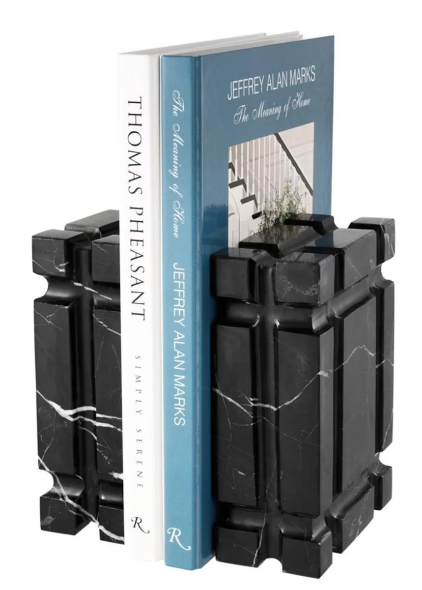 Casa Padrino libro de mármol conjunto con base de negro 2 - accesorios para el cuarto la sala de estar de lujo