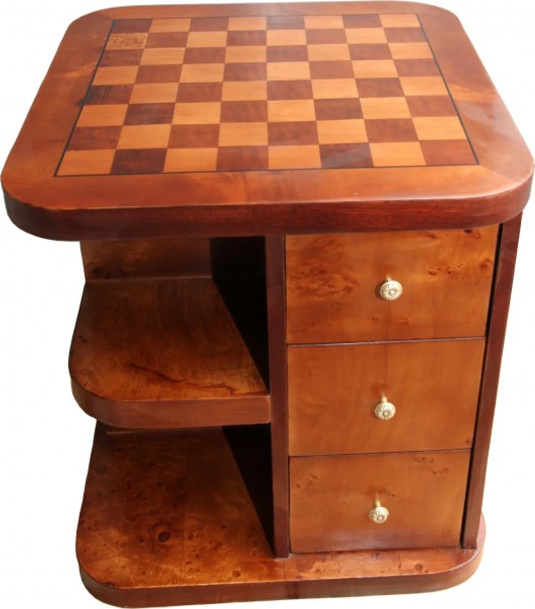 Casa Padrino art deco game table chess / checkers Mahogany Mod2 L 50 x W 50 x H 55 cm - furniture Antique style baroque