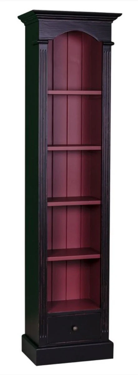 Casa Padrino country style shelf antique black / blackberry 50 x 33 x H. 190 cm - Country Style Collection