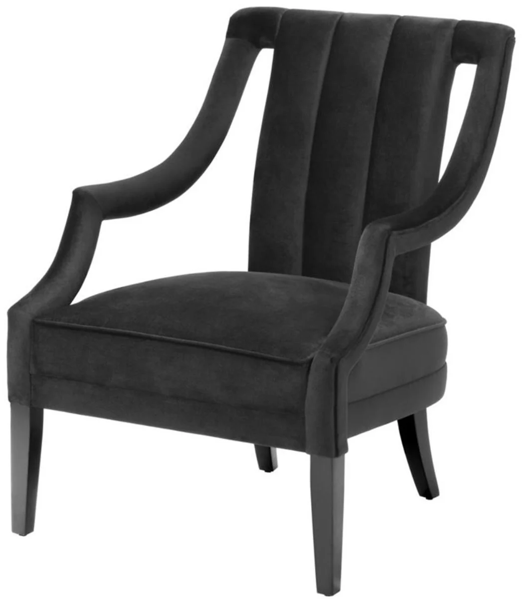 Casa Padrino sillón de lujo negro 70 x 80 x H. 95 cm - Calidad de Lujo
