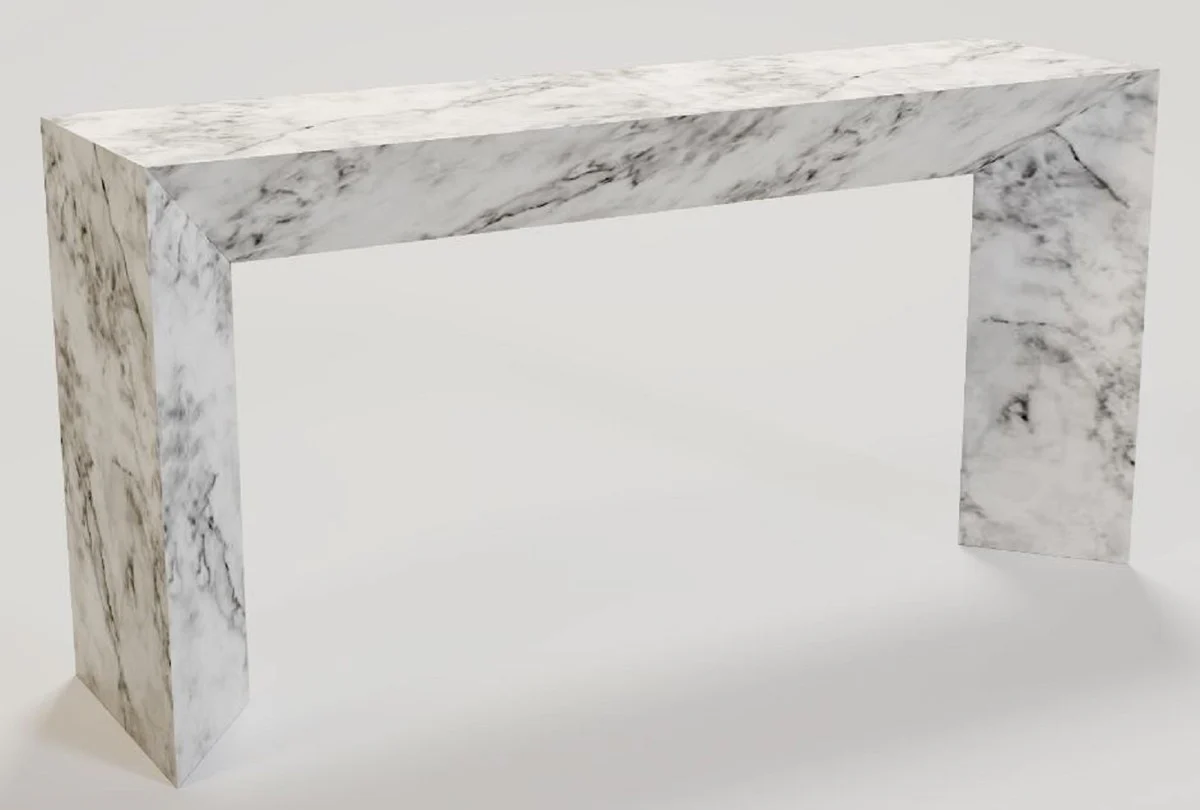Casa Padrino consola de m¨¢rmol de lujo blanco 160 x 42 x A. 80 cm - Consola moderna de m¨¢rmol de Carrara de alta calidad - Muebles de Lujo