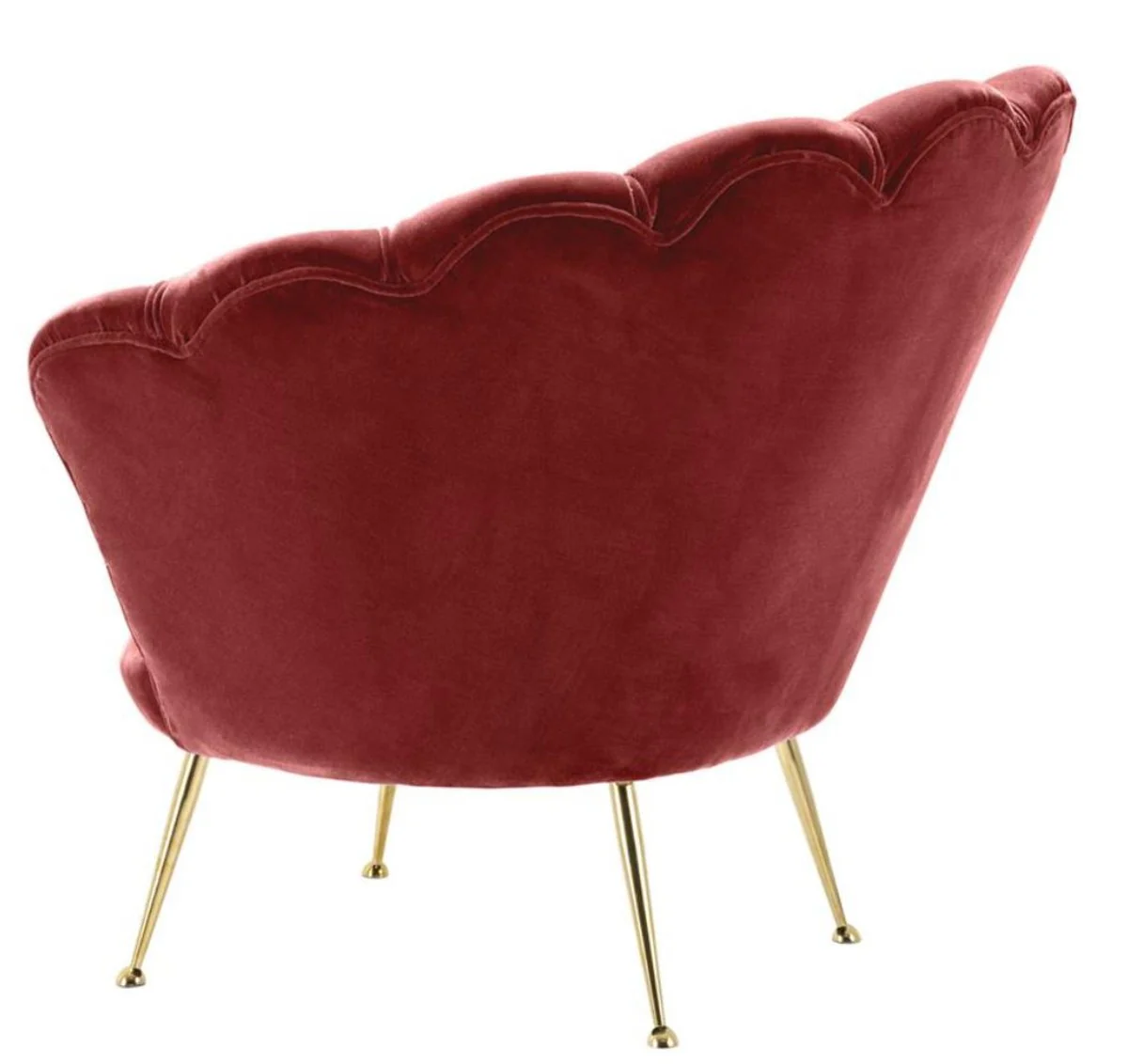 Casa Padrino sillón de lujo rojo vino / latón 96,5 x 79 x H. 78 cm - Muebles de Diseño del Hotel
