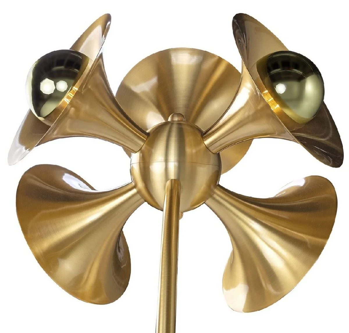 Casa Padrino lámpara de pie de lujo latón / negro 55 x 73 x A. 183 cm - Lámpara de pie de latón con base de mármol - Lámparas de pie de lujo - Lámparas de lujo - Interior de lujo