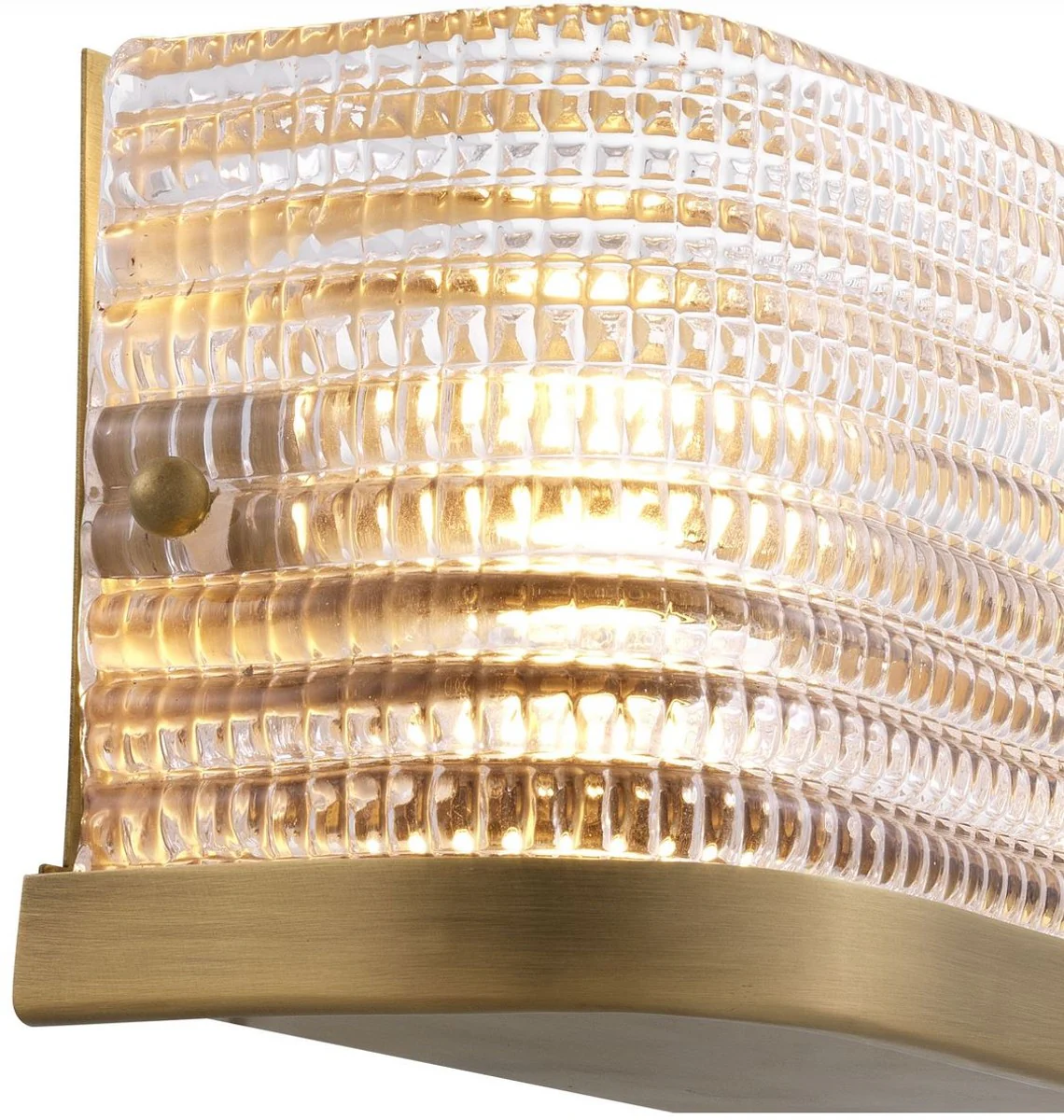 Casa Padrino lámpara de pared de lujo latón antiguo 29,5 x 11,5 x H. 12,5 cm - Lámpara de Salón con Pantalla de Vidrio