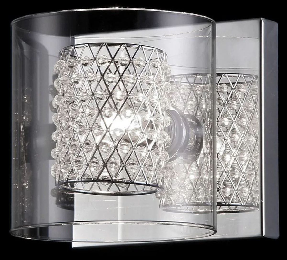 Casa Padrino Wall Lamp Silver 13 x 14 x H. 13 cm - Hotel & Restaurant Sconce