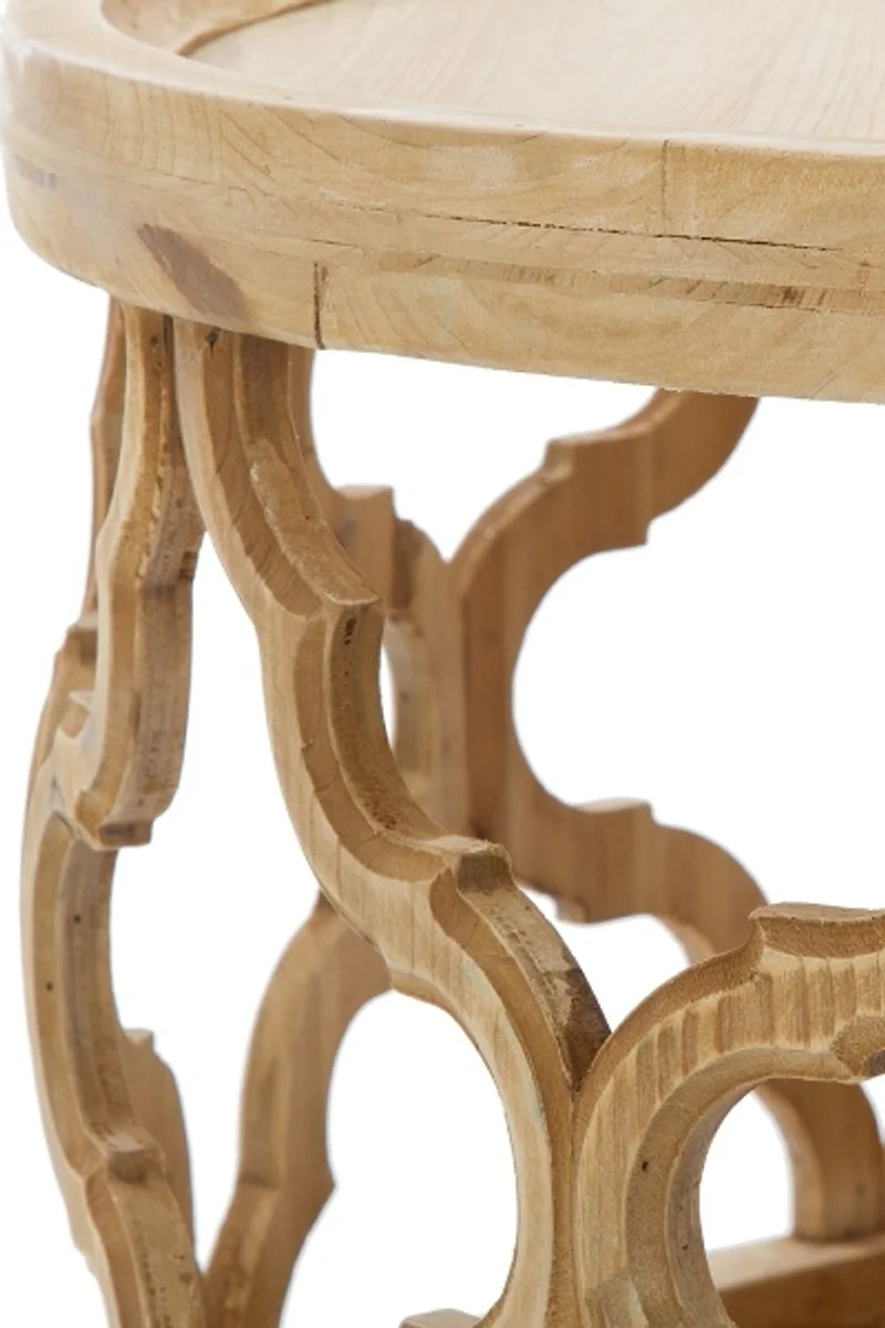 Casa Padrino mesa de centro de dise?o colores naturales ? 80 x H. 37 cm - Mesa de Centro Moderna de Madera Redonda