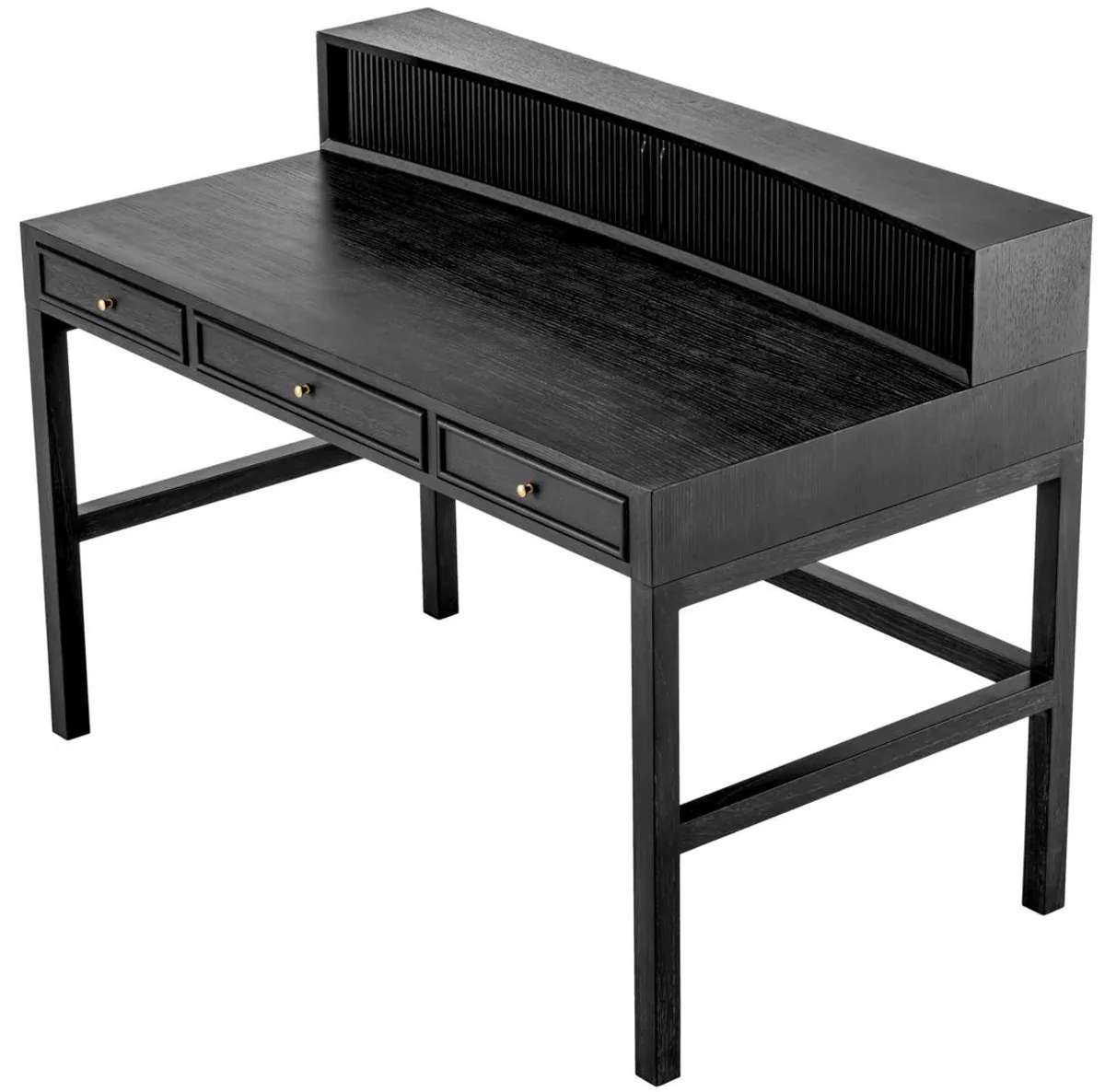 Casa Padrino escritorio de lujo negro gris / lat¨®n 130 cm