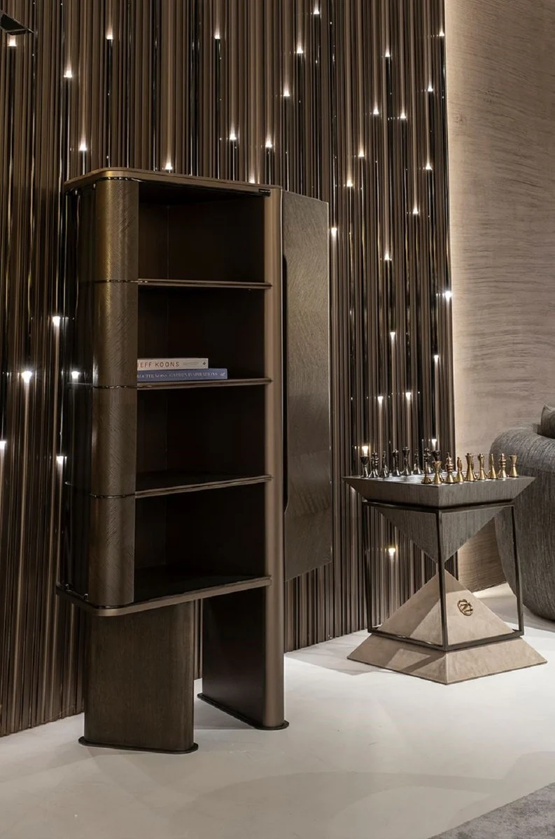 Casa Padrino vitrina de lujo marr¨®n oscuro / bronce 105,95 x 48,15 x A. 170 cm - Vitrina con puerta - Muebles de hotel - Muebles de lujo - Colecci¨®n de lujo