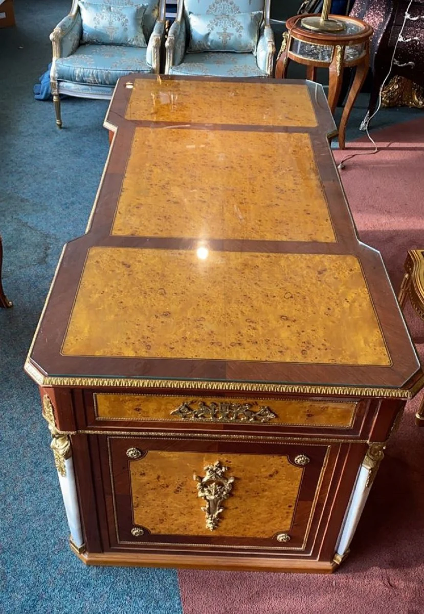 Casa Padrino escritorio barroco marr¨®n claro / marr¨®n / lat¨®n / blanco