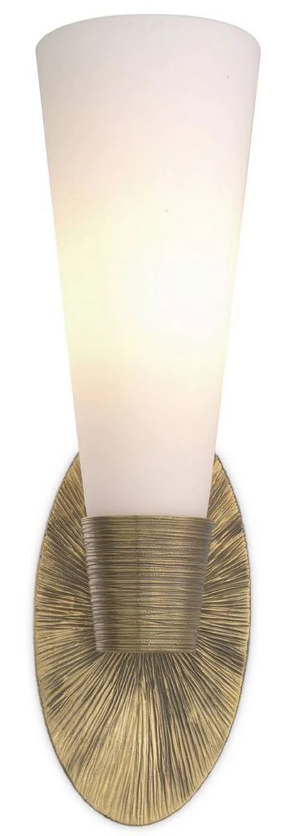 Casa Padrino lámpara de pared de lujo latón vintage / blanco 12 x 15,5 x A. 41 cm - Aplique para Hotel y Restaurante - Colección de Lujo