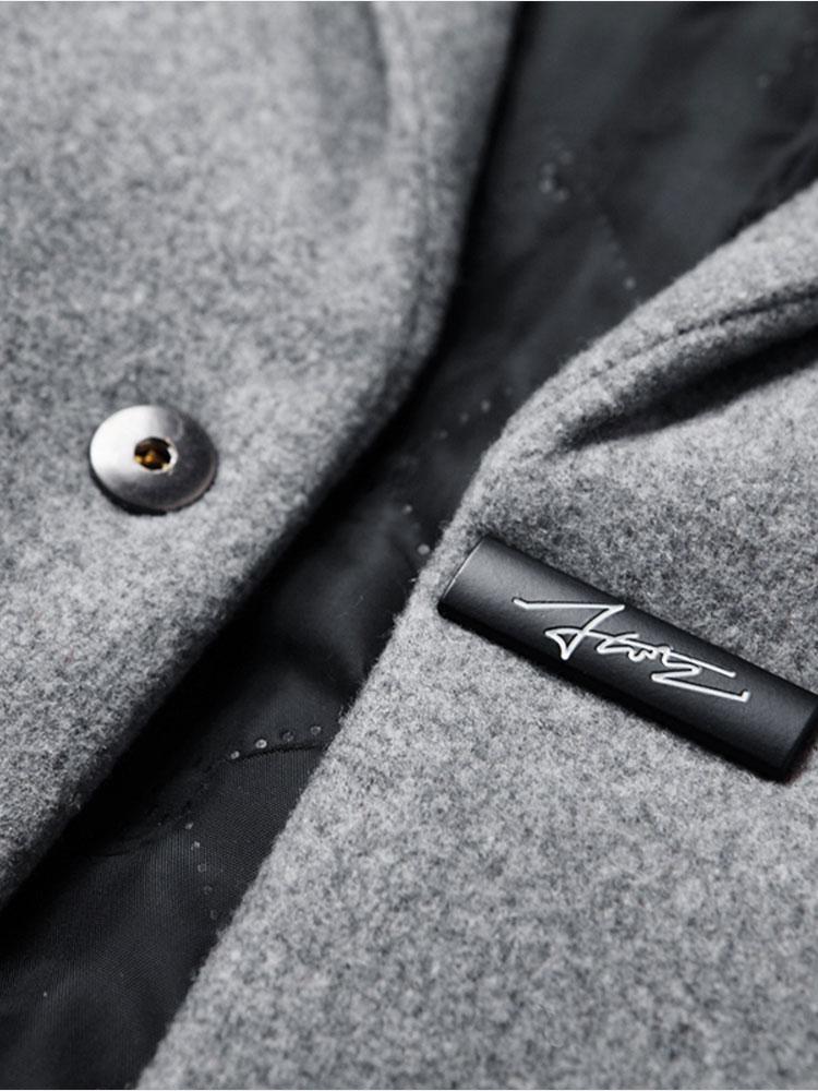 Single Breasted Notch Lapel Woolen Overcoat