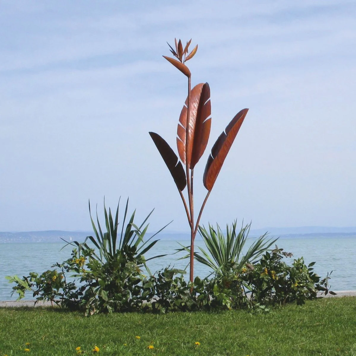 Casa Padrino escultura decorativa de jard¨ªn de acero de lujo planta oxidada A. 205 cm